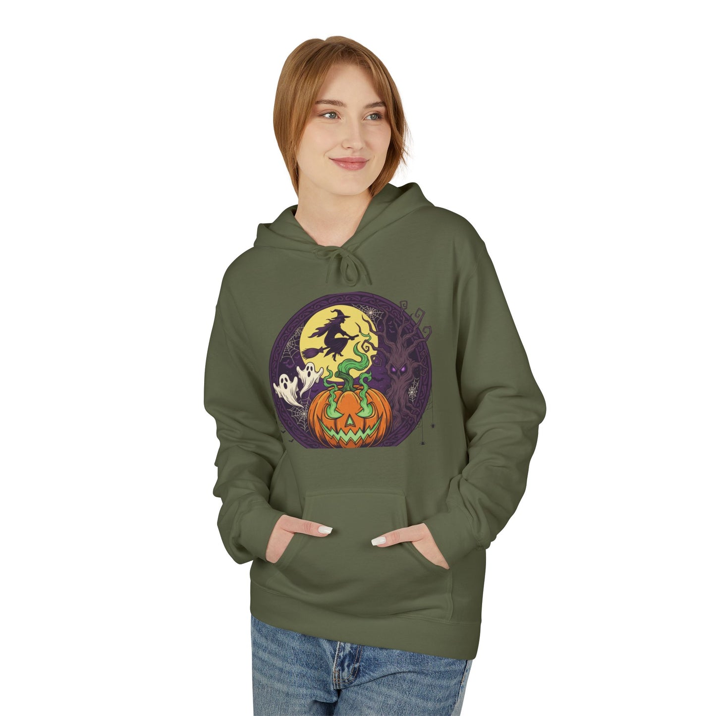 Halloween Pumpkin Hoodie, Cozy Sweatshirt for Fall Celebrations, Perfect for Halloween and Autumn Gatherings, Unisex Design.