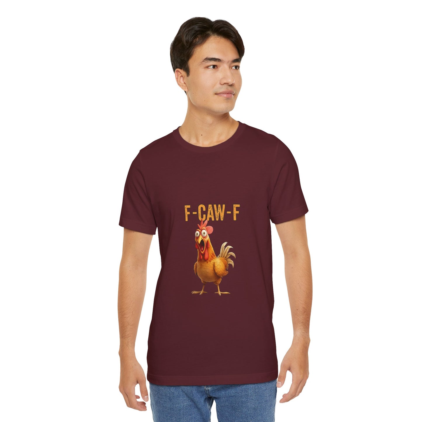 Funny Chicken Graphic Tee, Unisex Jersey Short Sleeve Shirt, Gift for Animal Lovers, Casual Wear, Humorous T-Shirt, F-CAW-F Tee