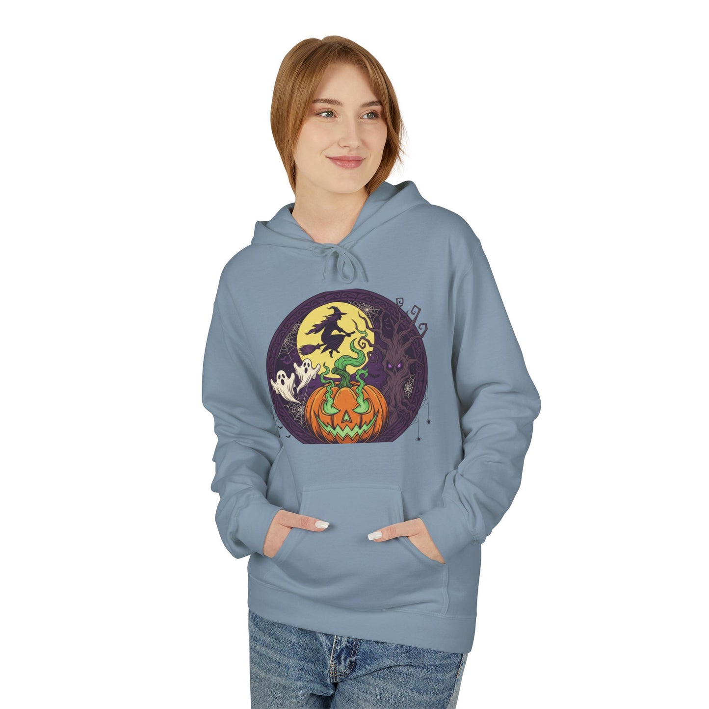 Halloween Pumpkin Hoodie, Cozy Sweatshirt for Fall Celebrations, Perfect for Halloween and Autumn Gatherings, Unisex Design.