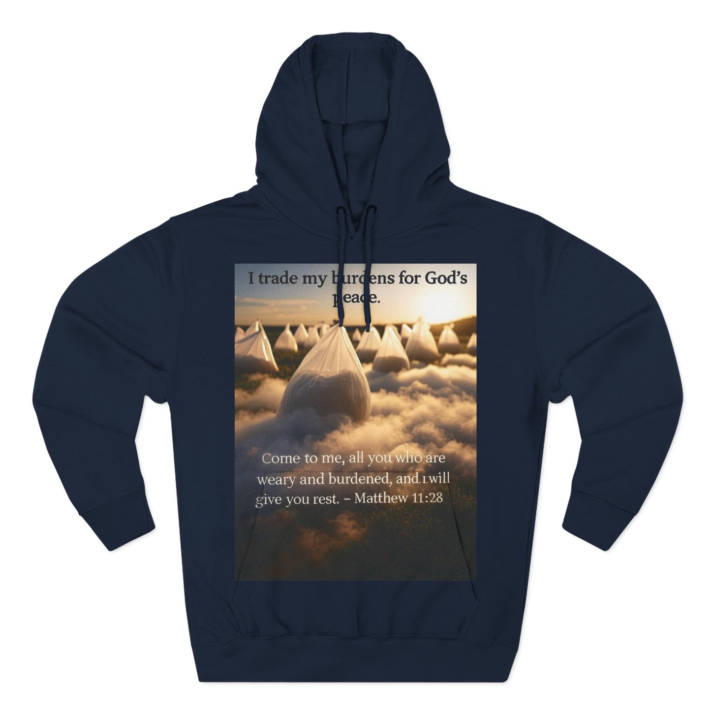 Inspirational Fleece Hoodie with Bible Verse, Cozy Christian Apparel, Perfect Gift for Faith, Relaxation, and Every Occasion