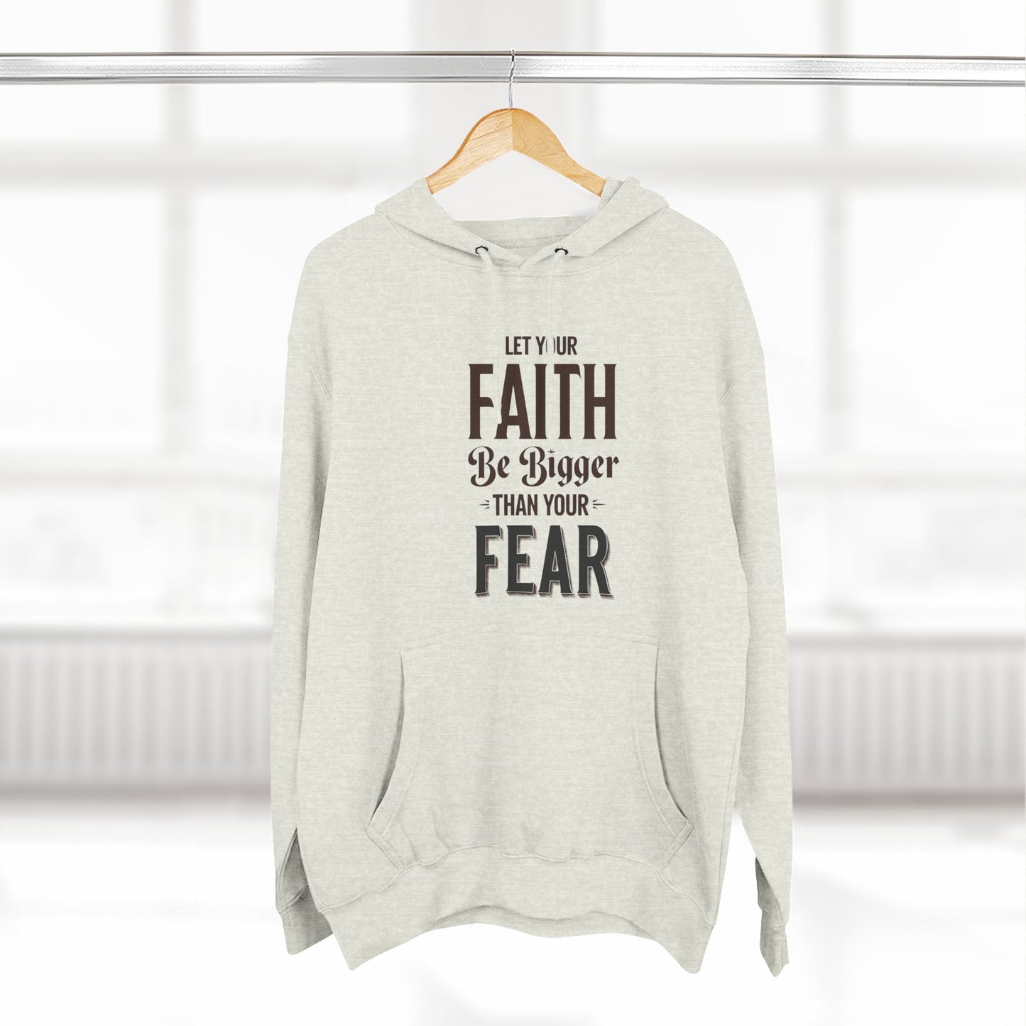 Three-Panel Fleece Hoodie, Cozy Faith Hoodie, Motivational Sweatshirt, Empowering Gift for Her, Perfect for Relaxation