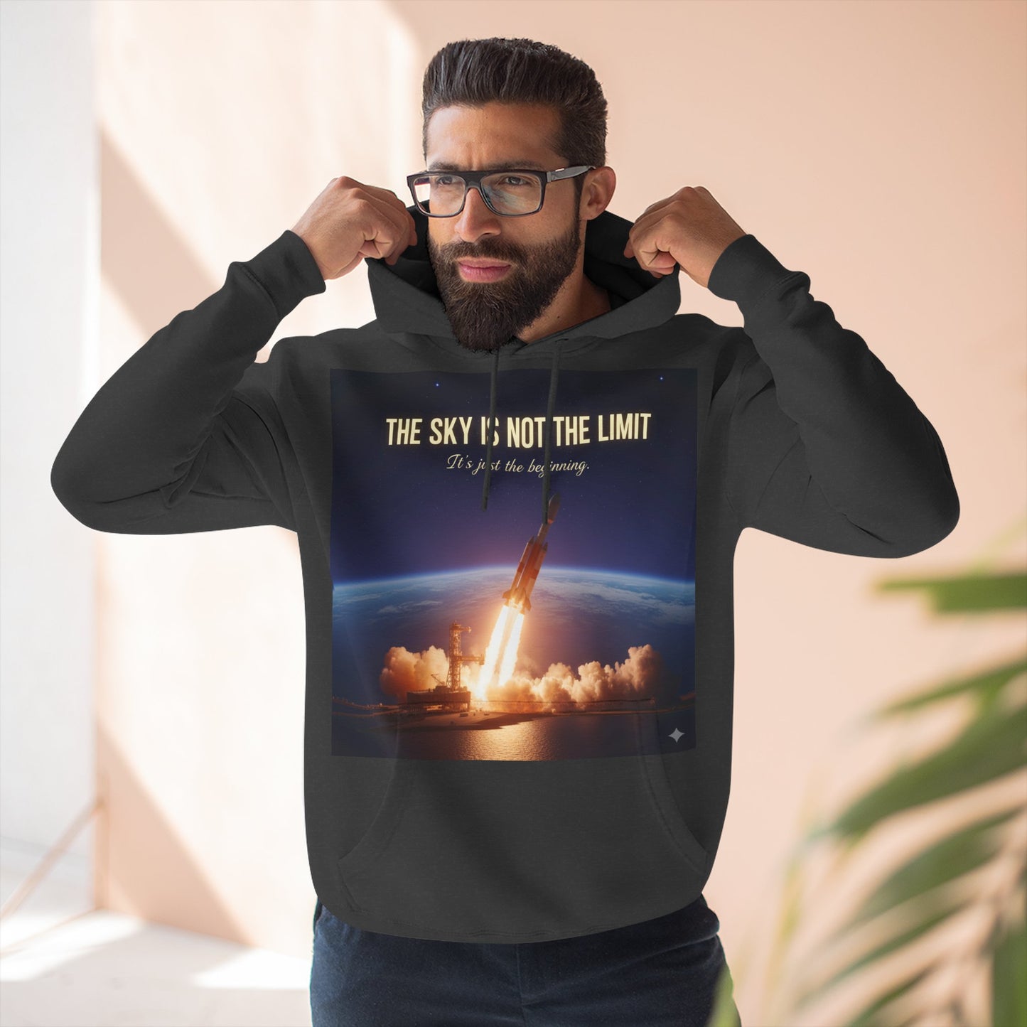 Inspirational Space Hoodie for Dreamers, The Sky is Not the Limit Sweatshirt, Motivational Gift, Cozy Fleece Pullover, Astronomy Lover