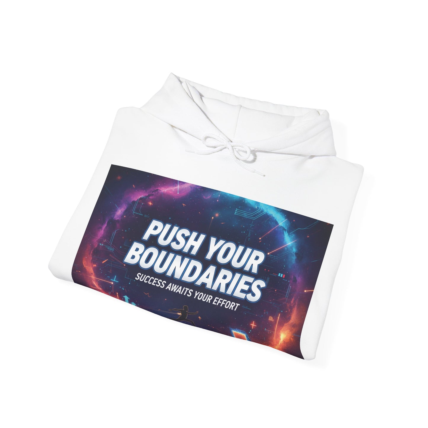 Motivational Graphic Hoodie, Push Your Boundaries Sweatshirt, Gift for Entrepreneurs, Cozy Layer for Success, Inspirational Apparel