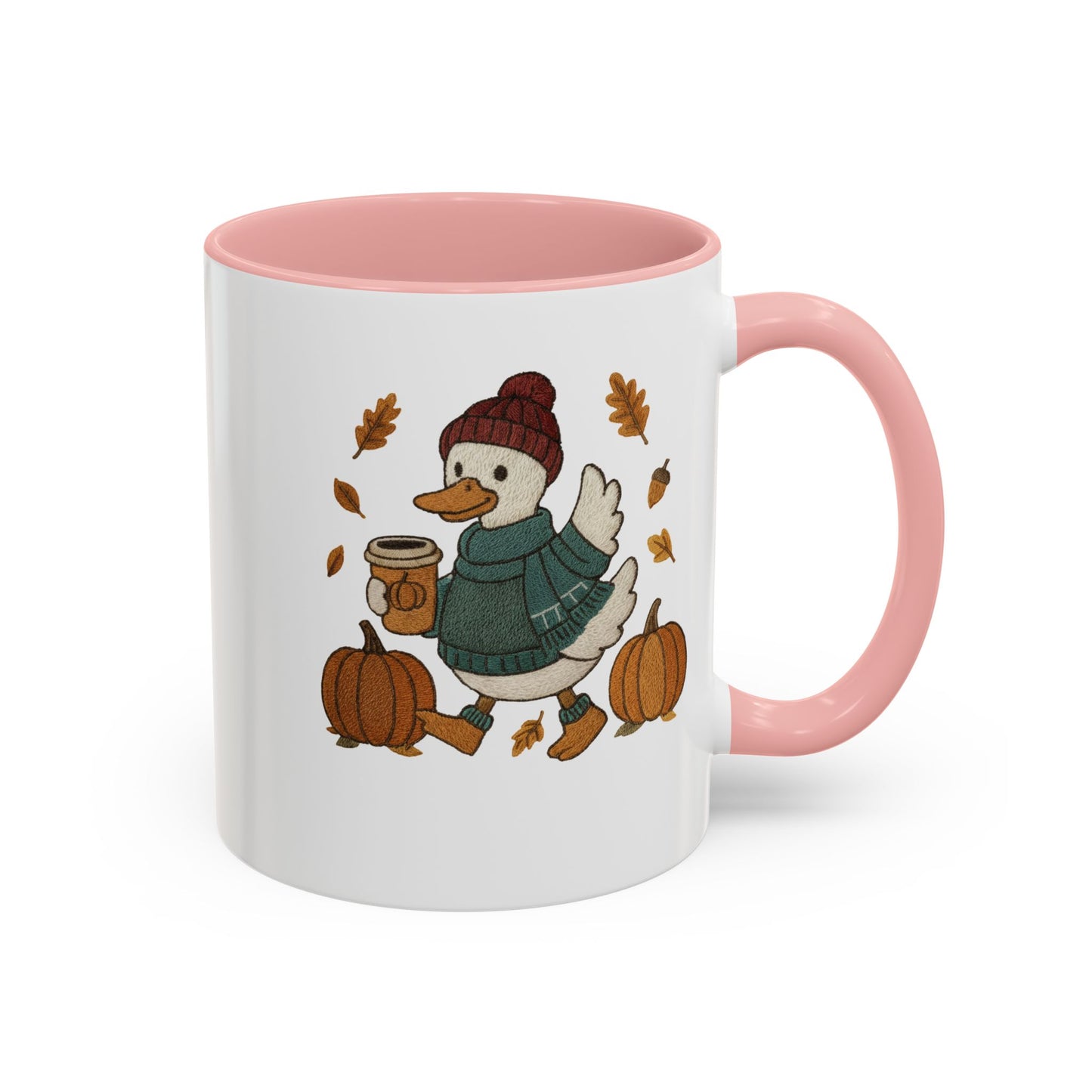 Cozy Autumn Coffee Mug, Pumpkin Spice Mug, Fall Vibes Drinkware, Goose with Pumpkins, Perfect Gift for Fall Lovers