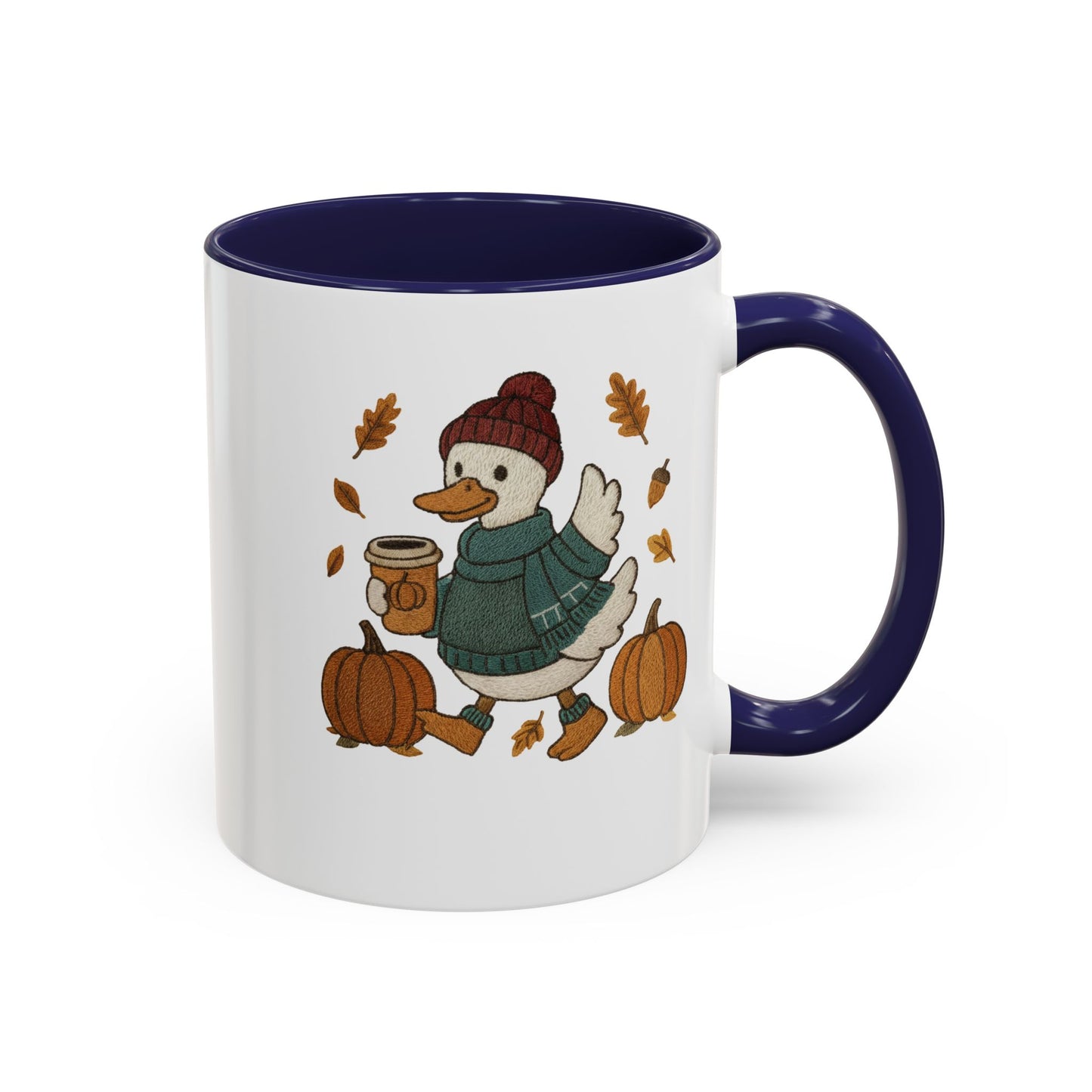 Cozy Autumn Coffee Mug, Pumpkin Spice Mug, Fall Vibes Drinkware, Goose with Pumpkins, Perfect Gift for Fall Lovers