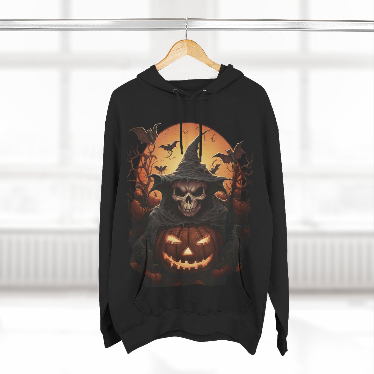 Spooky Halloween Hoodie, Fleece Sweatshirt for Fall, Cozy Witch Design, Pumpkin Decor, Unisex Gift for Halloween Lovers