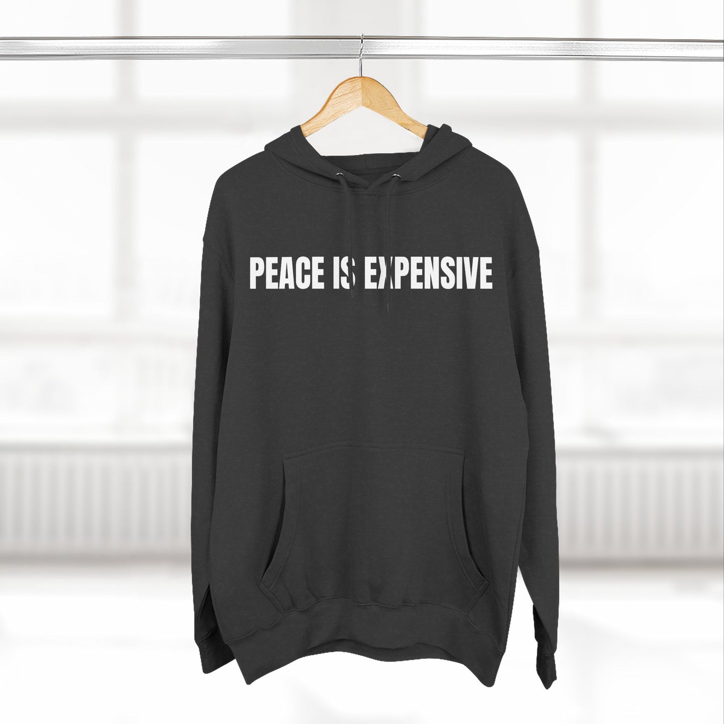 Peace is Expensive Fleece Hoodie, Cozy Pullover for Comfort, Stylish Gift for Friends, Unisex Streetwear, Warm Casual Wear