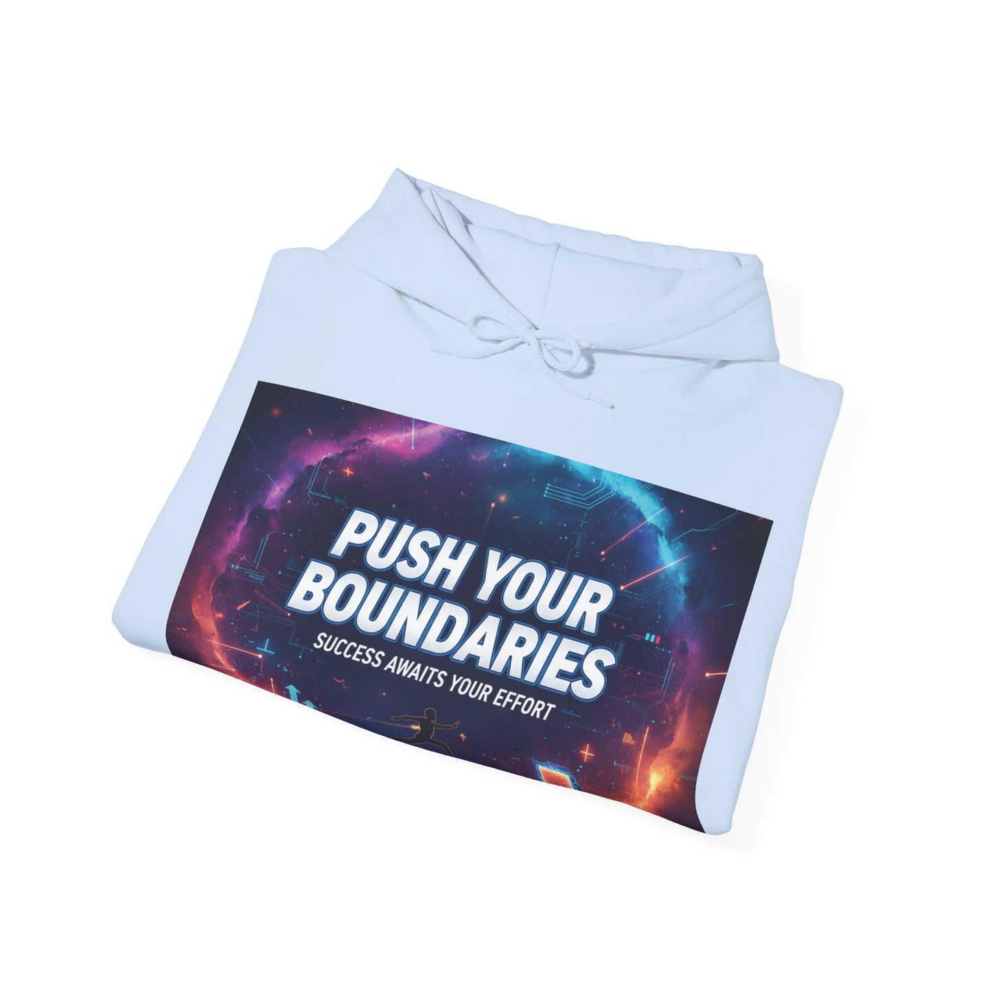 Motivational Graphic Hoodie, Push Your Boundaries Sweatshirt, Gift for Entrepreneurs, Cozy Layer for Success, Inspirational Apparel