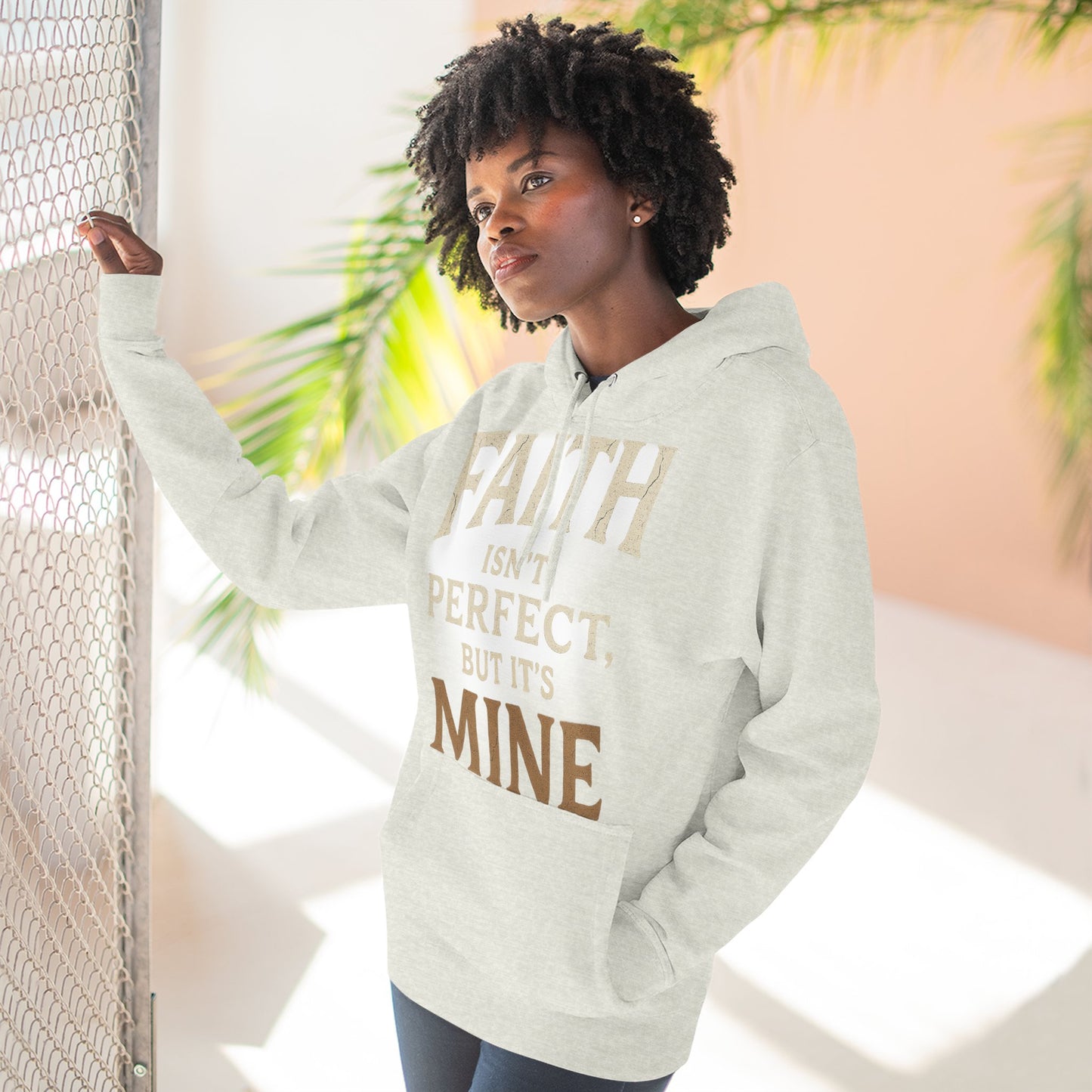 Faith-Themed Fleece Hoodie, Inspirational Sweatshirt, Cozy Faith Hoodie, Perfect for Gifts, Christian Apparel