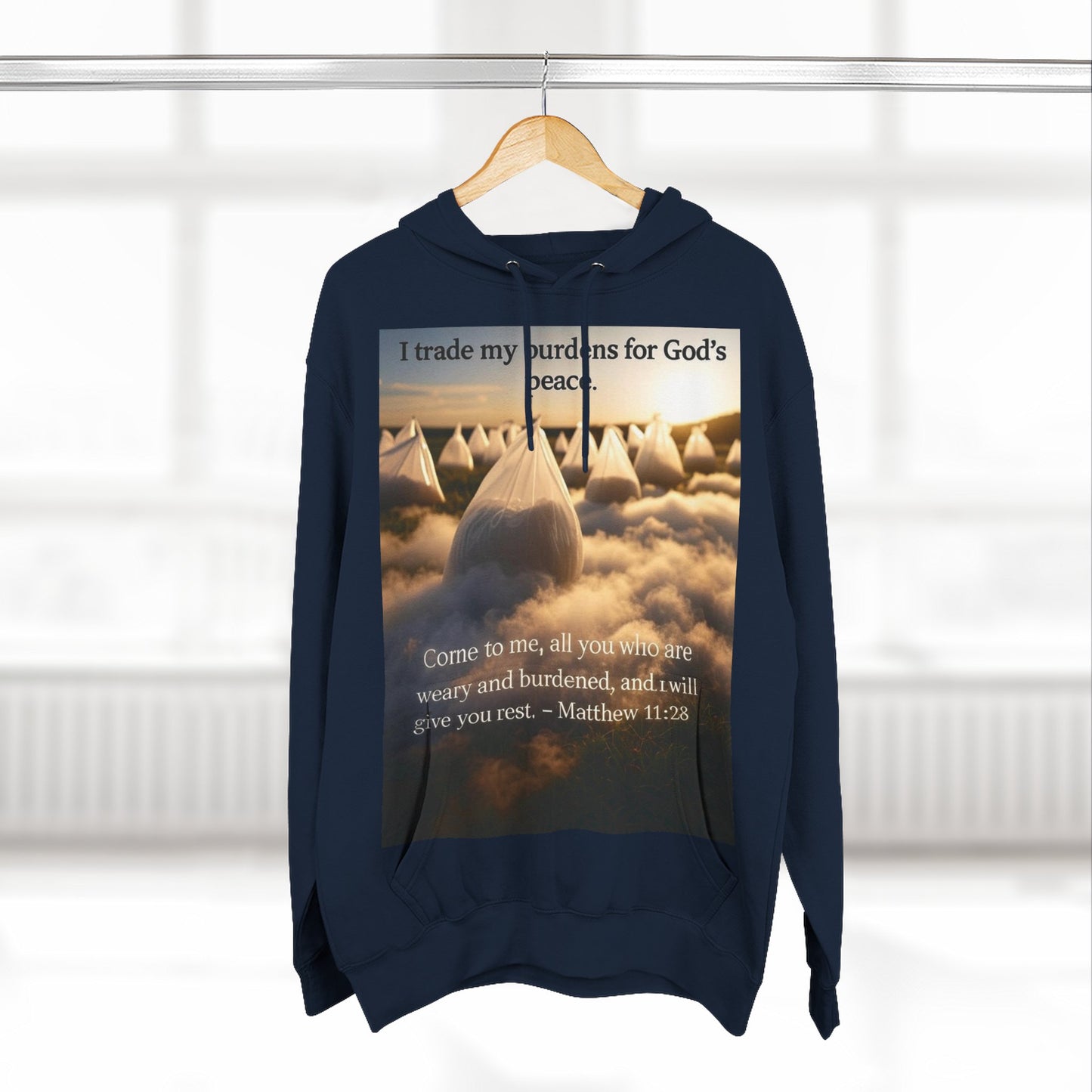 Inspirational Fleece Hoodie with Bible Verse, Cozy Christian Apparel, Perfect Gift for Faith, Relaxation, and Every Occasion