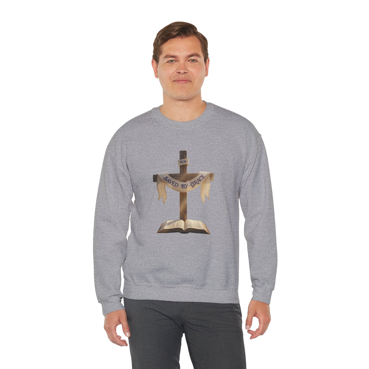 Faith-Inspired Crewneck Sweatshirt, Unisex Casual Wear, Christian Apparel, Cozy Gift for Religious Occasions, Scripture Design