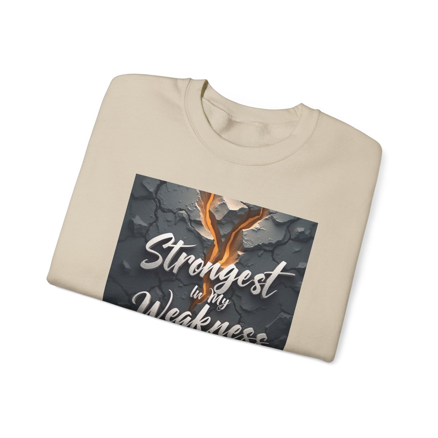 Strongest in My Weakness Sweatshirt | Cozy Unisex Crewneck | Inspirational Gift for Friends, Self-Care, Motivational Wear, Warm Layer
