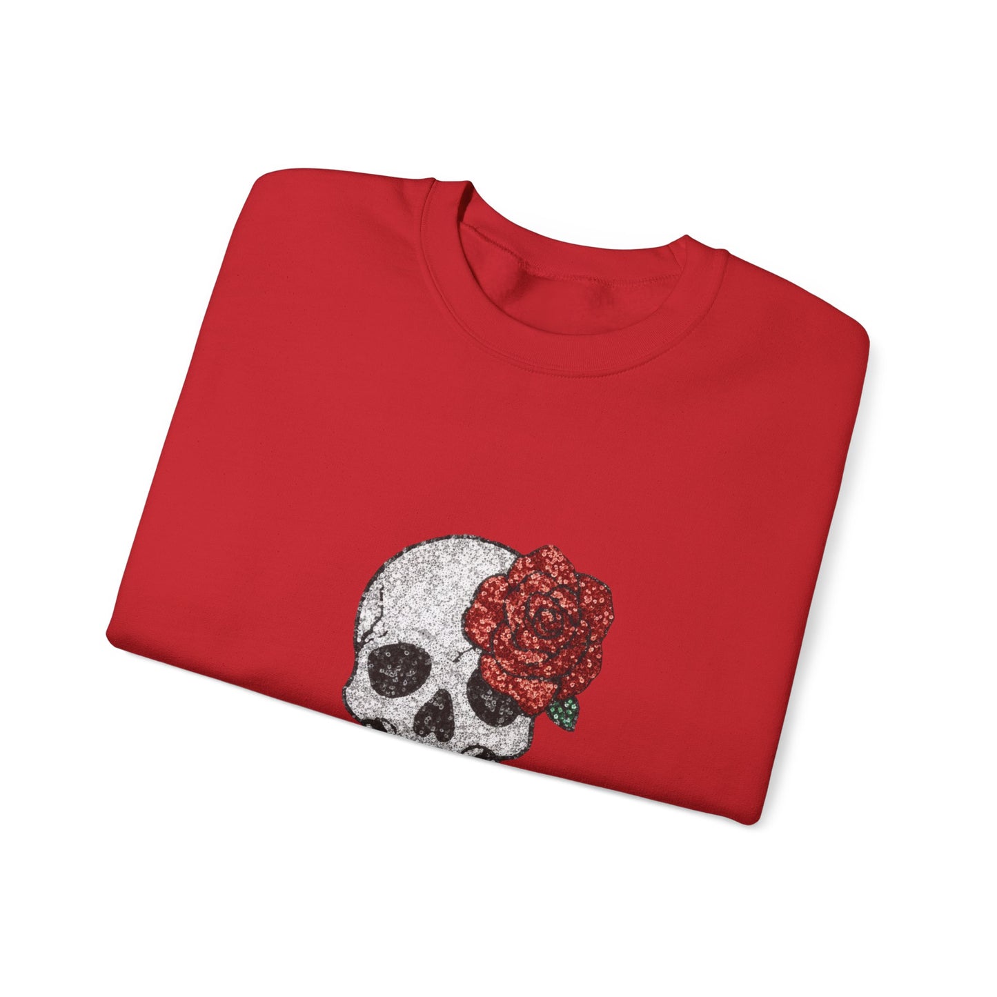 Skull & Roses Sweatshirt - Unisex Heavy Blend Crewneck, Perfect for Halloween, Casual Wear, and Unique Gifts