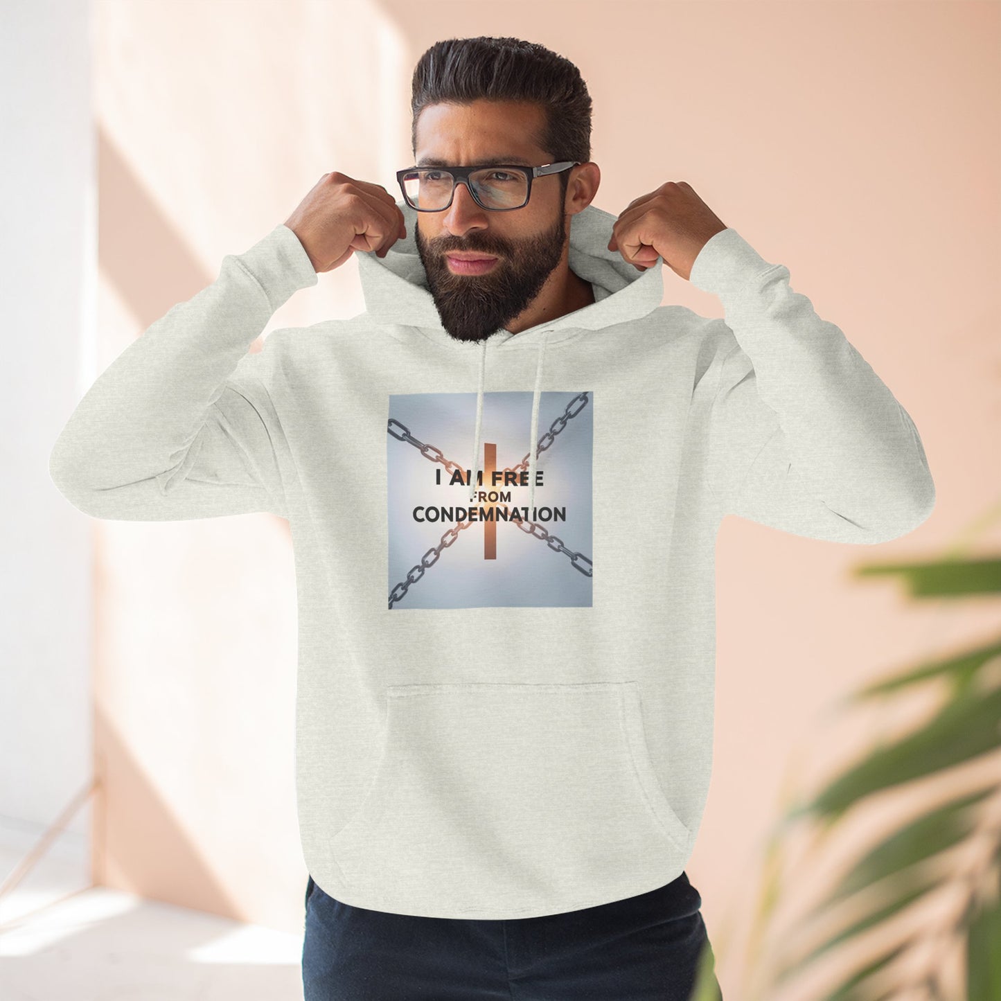 Inspirational Fleece Hoodie, 'I Am Free From Condemnation' Sweatshirt, Cozy Christian Apparel, Gift for Faith & Freedom