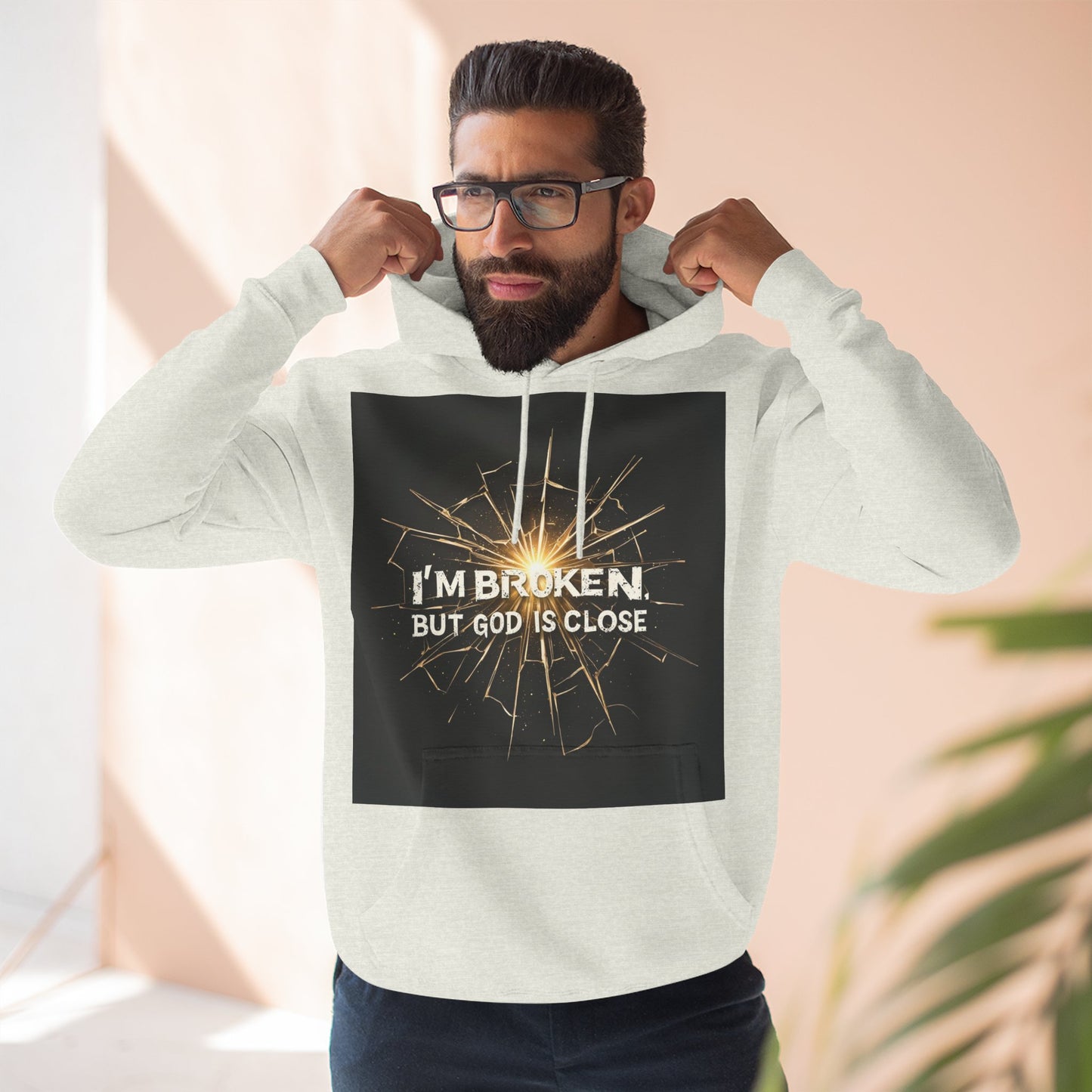 Inspirational Three-Panel Fleece Hoodie – Comfort, Hope, Faith, Gift Ideas for Friends, Cozy Wear for Relaxation