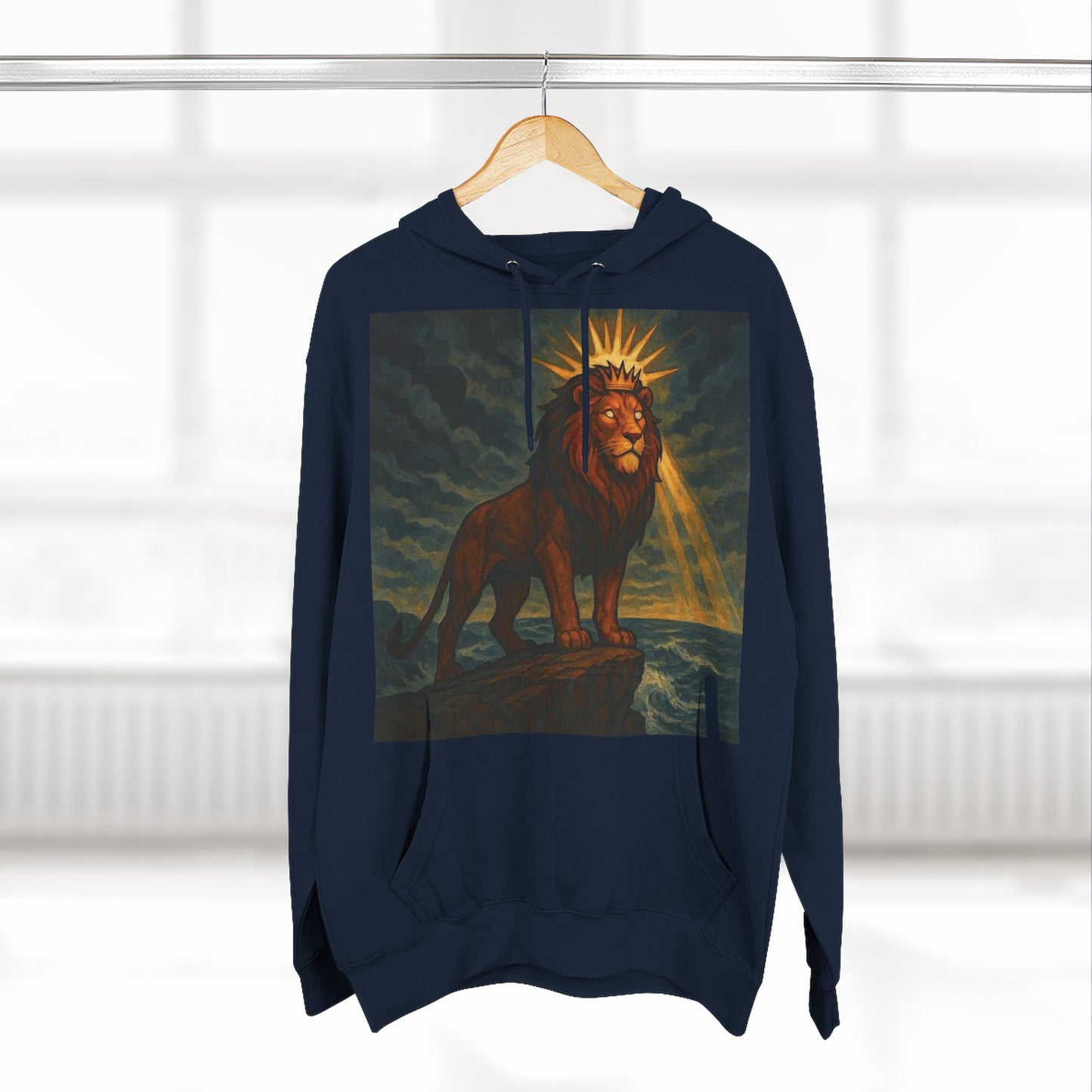 Three-Panel Fleece Hoodie, Cozy Hooded Sweatshirt, Animal Art Sweatshirt, Gift for Nature Lovers, Casual Wear, Unisex Hoodie