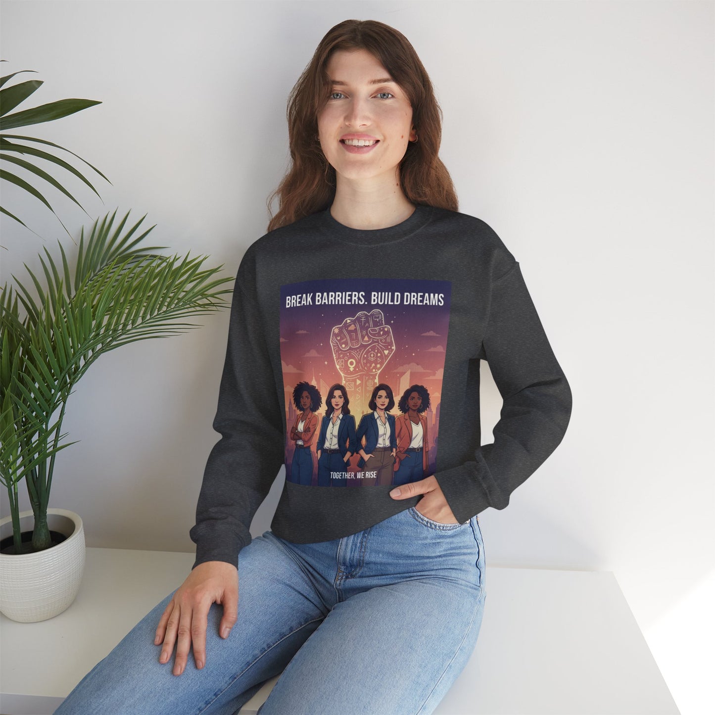 Empowerment Crewneck Sweatshirt – Unisex Design for Dreamers, Perfect for Gifting, Motivational Message,.