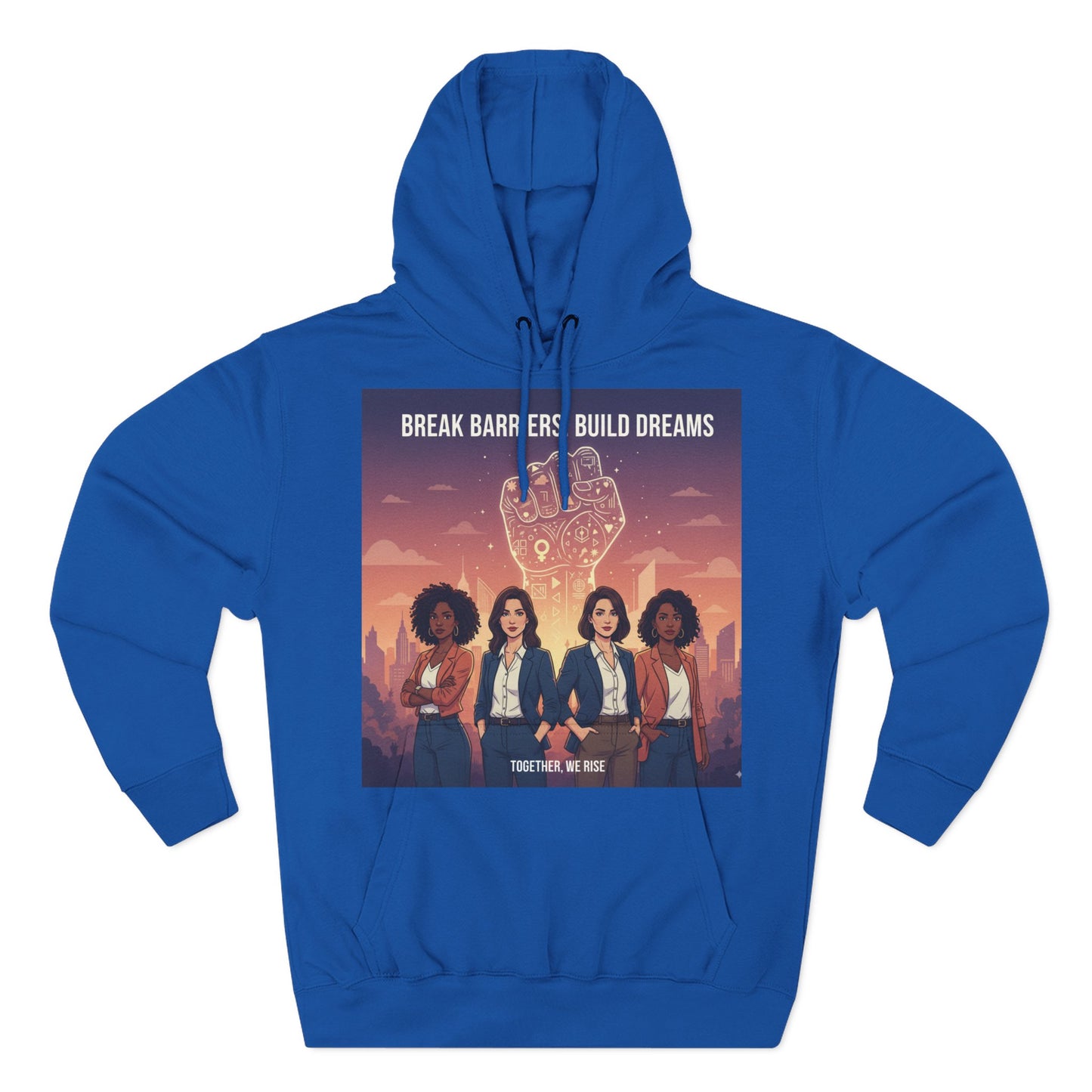 Empowering Women's Three-Panel Fleece Hoodie - Cozy, Inspirational Apparel for Dream Chasers, Gift for Her, Motivational Clothing.