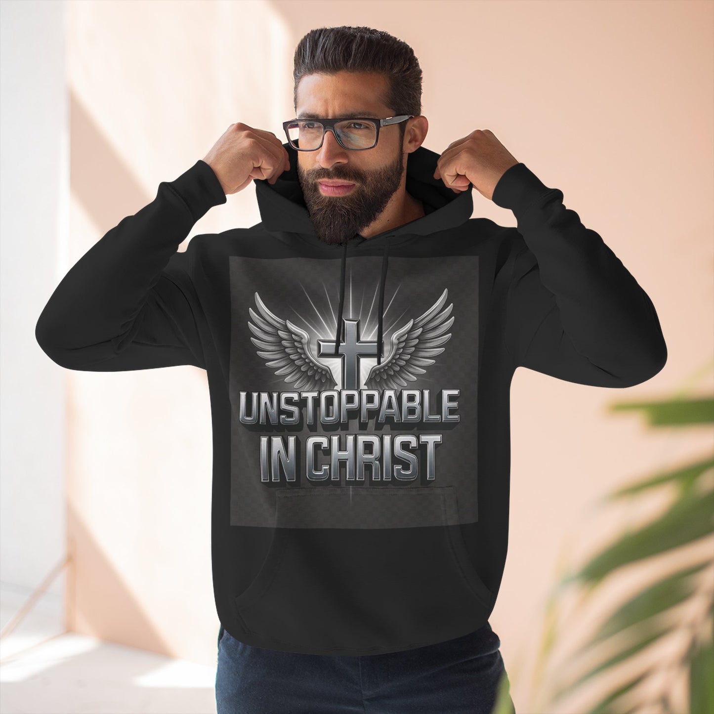 Unstoppable in Christ Hoodie - Inspirational Fleece Sweatshirt for Faith, Christian Gift, Cozy Wear, Faith-Based Apparel