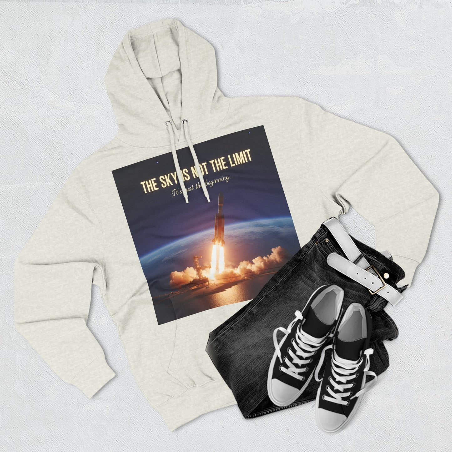 Inspirational Space Hoodie for Dreamers, The Sky is Not the Limit Sweatshirt, Motivational Gift, Cozy Fleece Pullover, Astronomy Lover