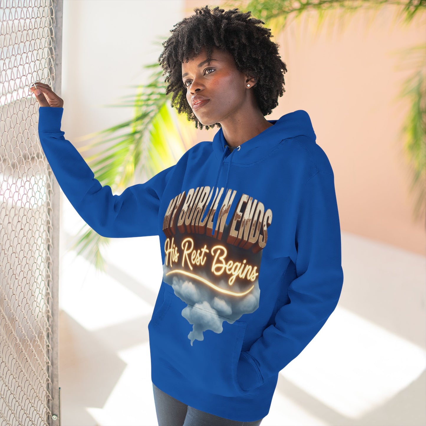 Inspirational Three-Panel Fleece Hoodie, Cozy Sweatshirt, Motivational Gift, Relaxation Wear, Everyday Comfort