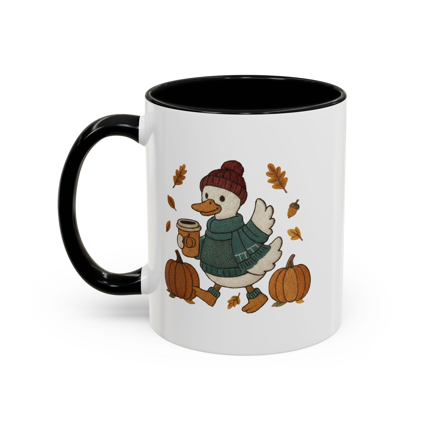 Cozy Autumn Coffee Mug, Pumpkin Spice Mug, Fall Vibes Drinkware, Goose with Pumpkins, Perfect Gift for Fall Lovers