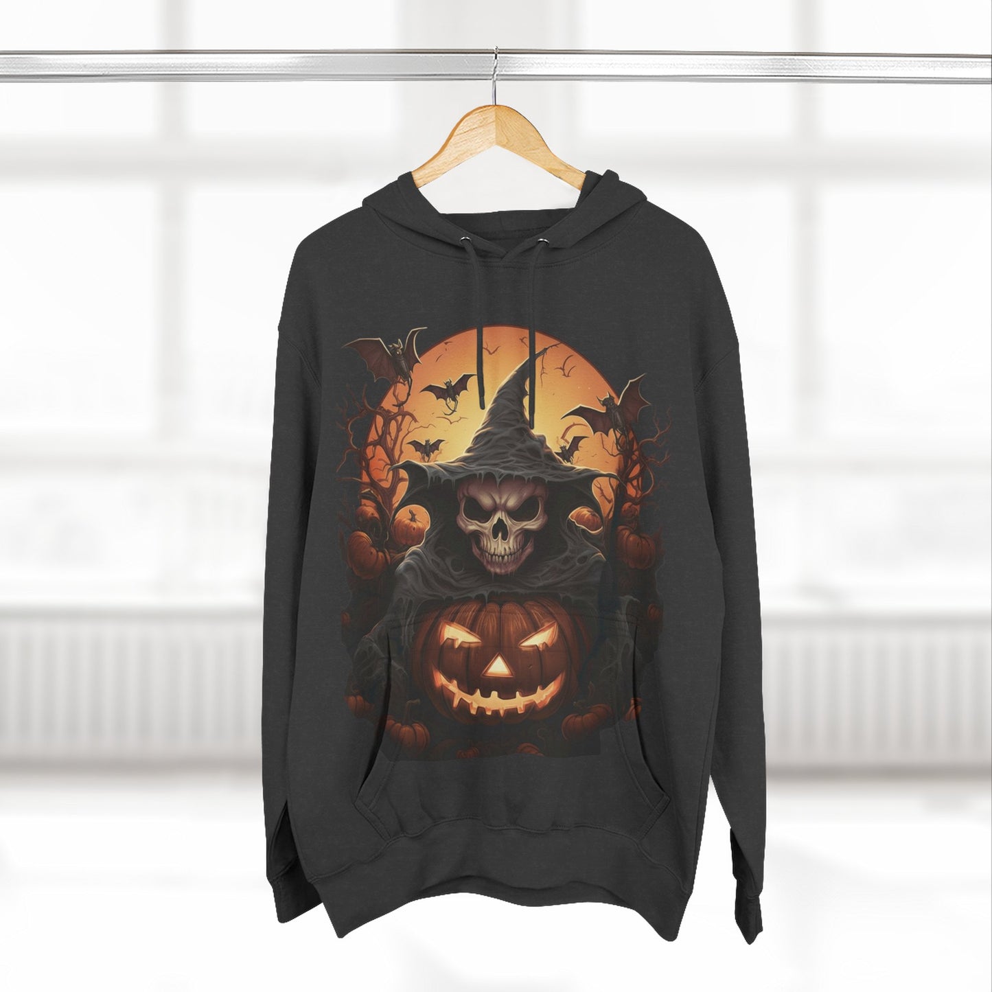 Spooky Halloween Hoodie, Fleece Sweatshirt for Fall, Cozy Witch Design, Pumpkin Decor, Unisex Gift for Halloween Lovers