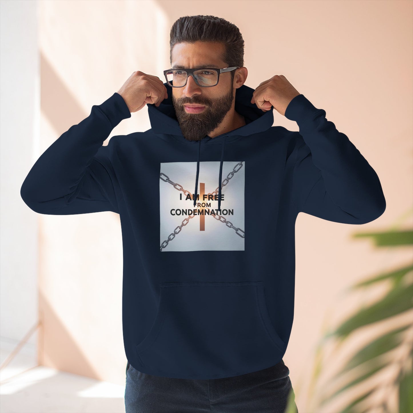 Inspirational Fleece Hoodie, 'I Am Free From Condemnation' Sweatshirt, Cozy Christian Apparel, Gift for Faith & Freedom