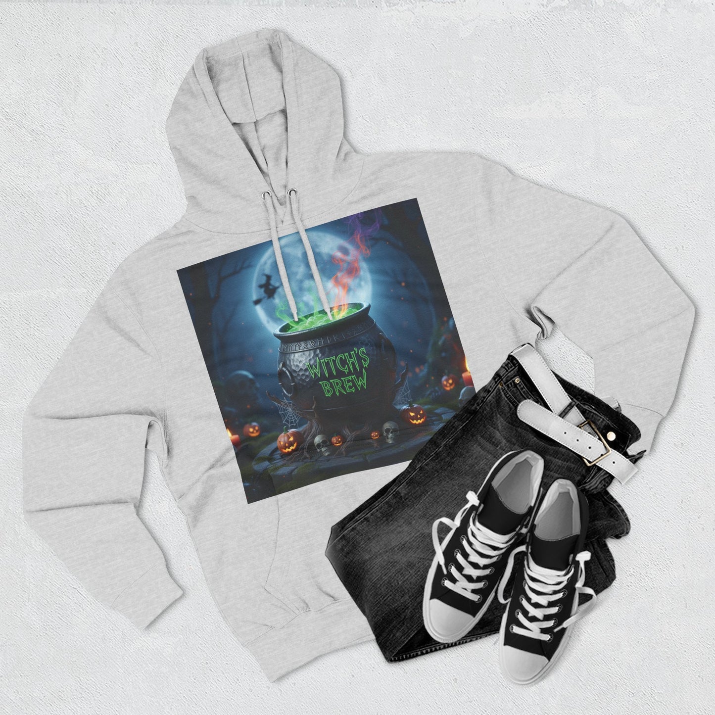 Halloween Witch Brew Fleece Hoodie, Cozy Fall Apparel, Spooky Gift, Autumn Fashion, Halloween Celebration Wear, Witchy Vibes