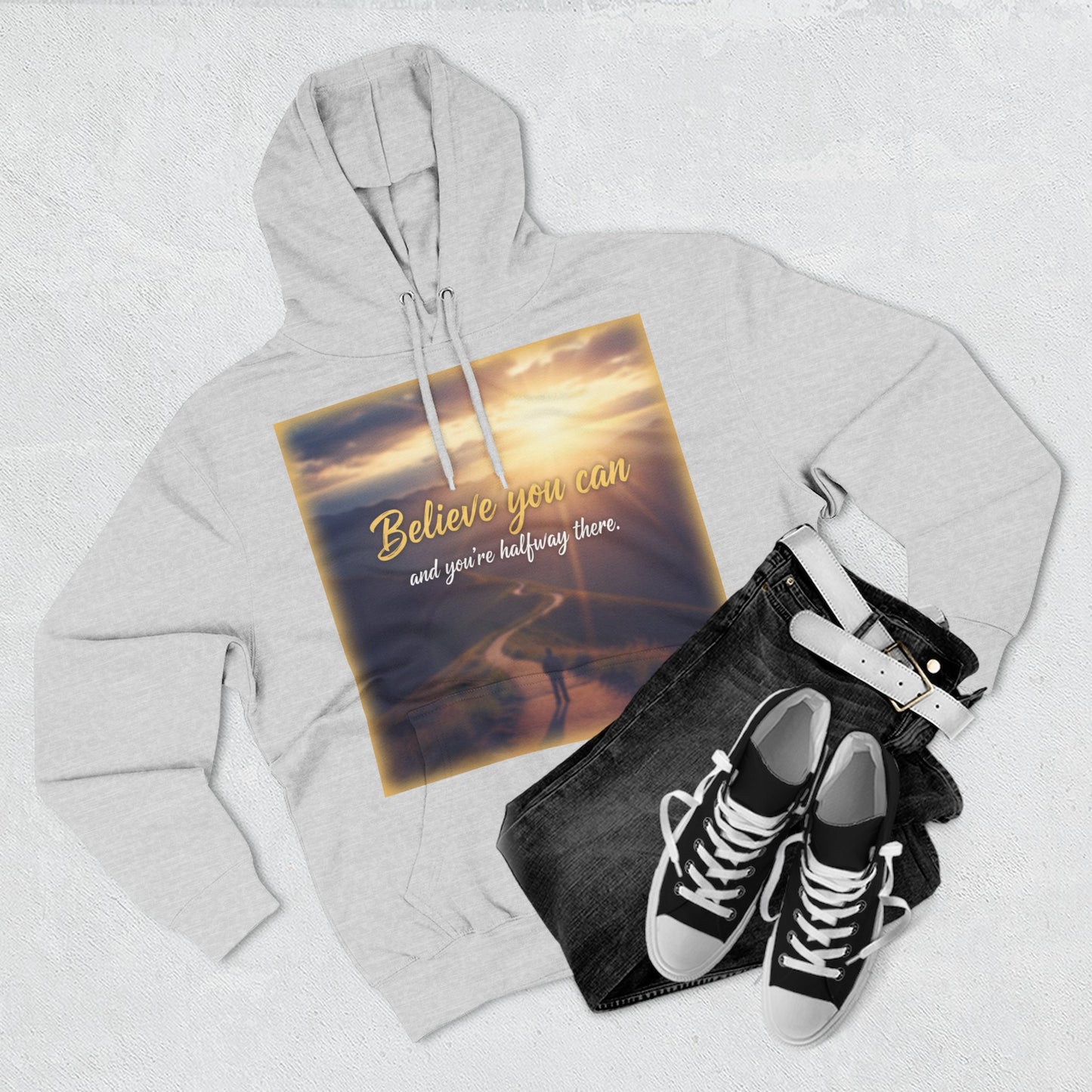 Inspirational Fleece Hoodie with Motivational Quote, Cozy Sweatshirt for All Seasons, Perfect Gift for Friends and Family