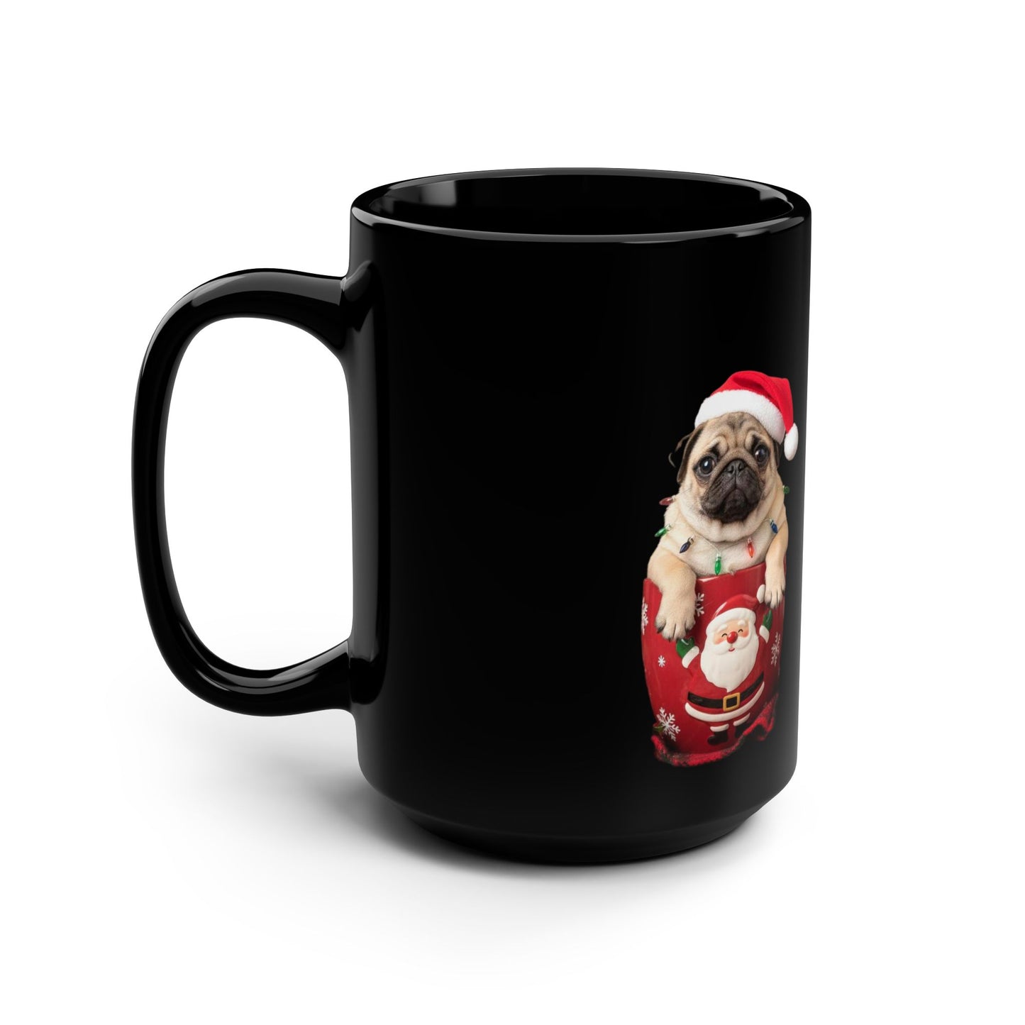 Festive Dog Lover Mug, Christmas Gift for Dog Owners, Holiday Coffee Mug, Cute Pug Mug, Winter Beverage Cup