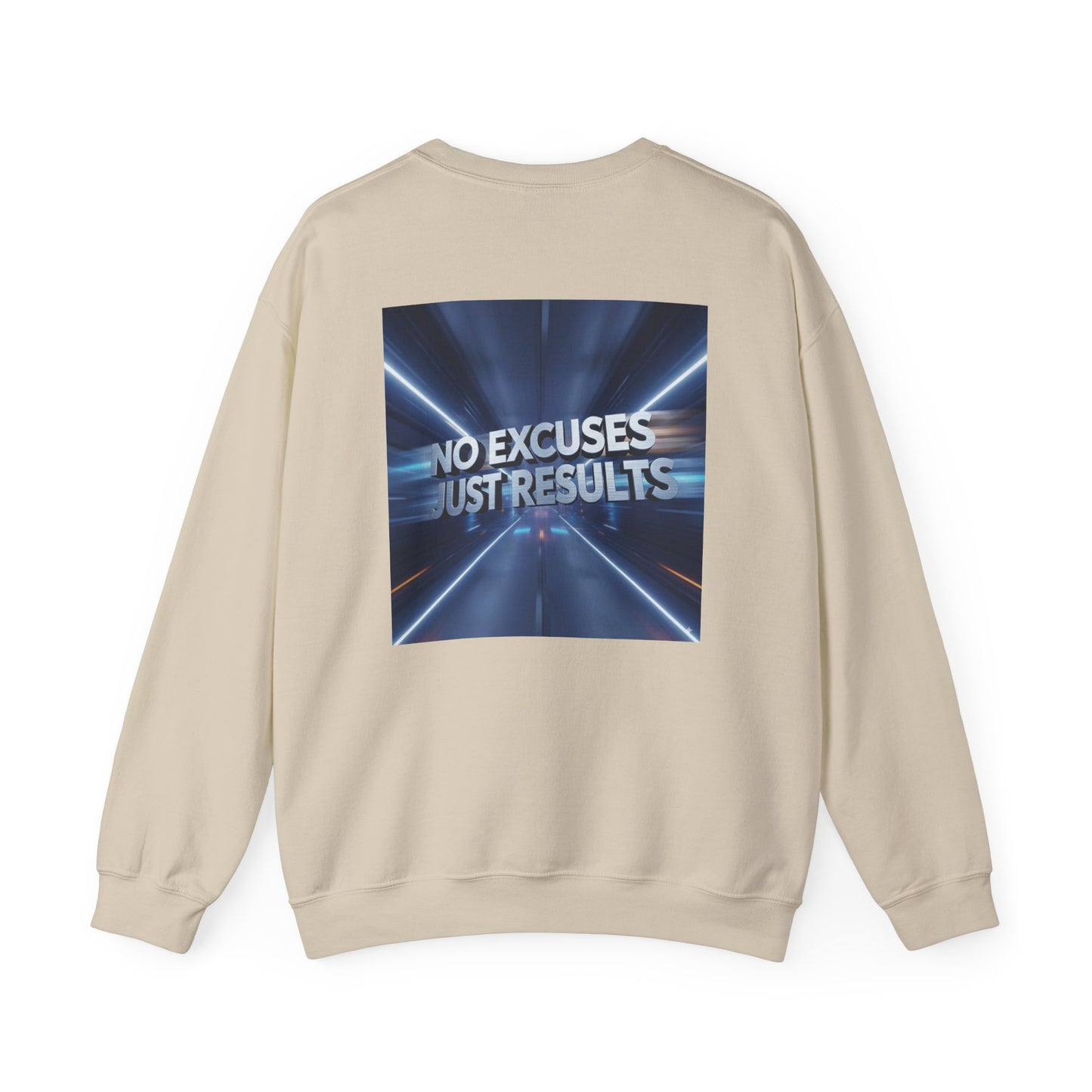 Motivational Unisex Sweatshirt - No Excuses Just Results, Cozy Crewneck for Everyday Comfort, Gift for Fitness Lovers
