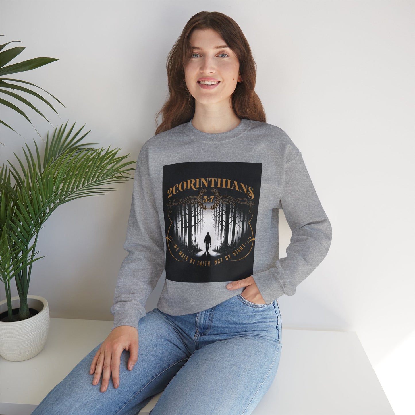 Faith-Inspired Crewneck Sweatshirt, Cozy Casual Wear,