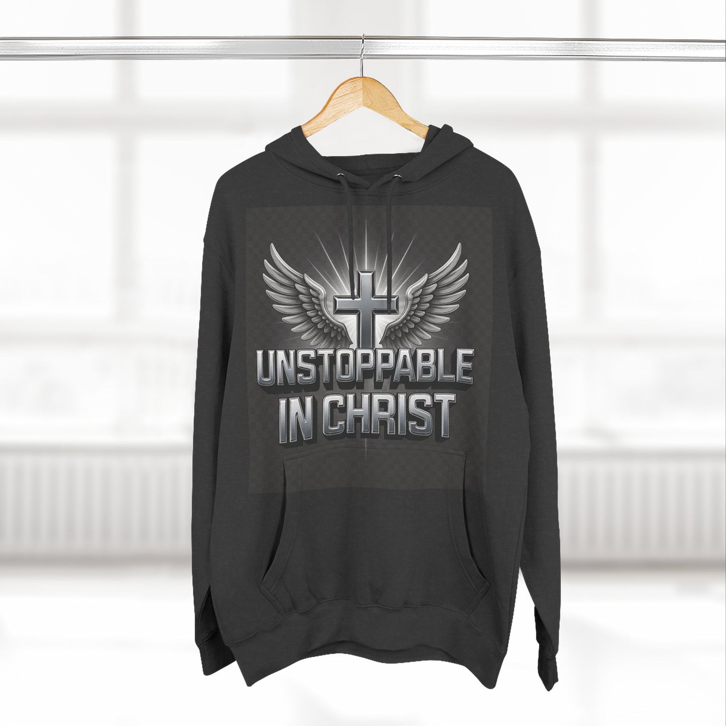 Unstoppable in Christ Hoodie - Inspirational Fleece Sweatshirt for Faith, Christian Gift, Cozy Wear, Faith-Based Apparel