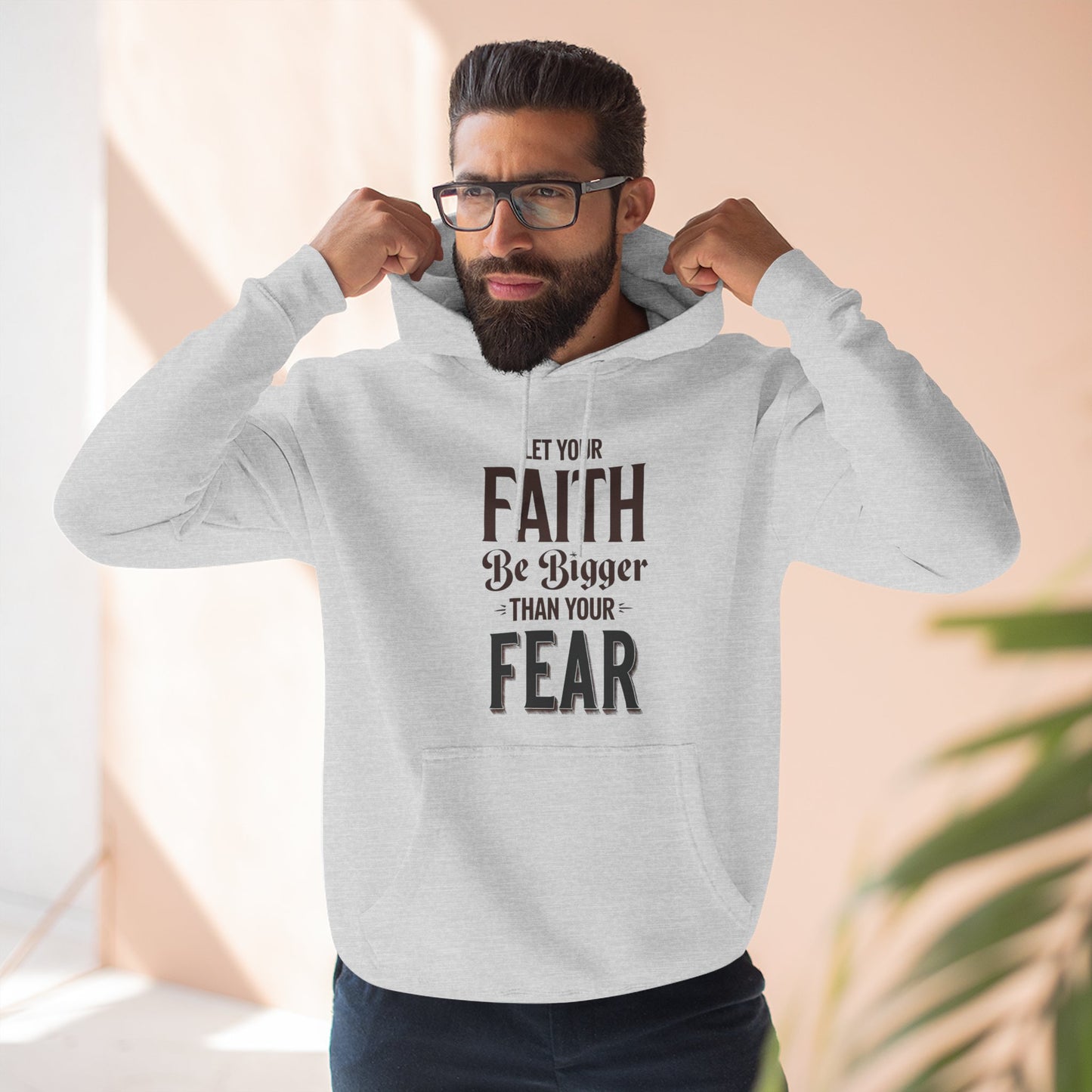 Three-Panel Fleece Hoodie, Cozy Faith Hoodie, Motivational Sweatshirt, Empowering Gift for Her, Perfect for Relaxation