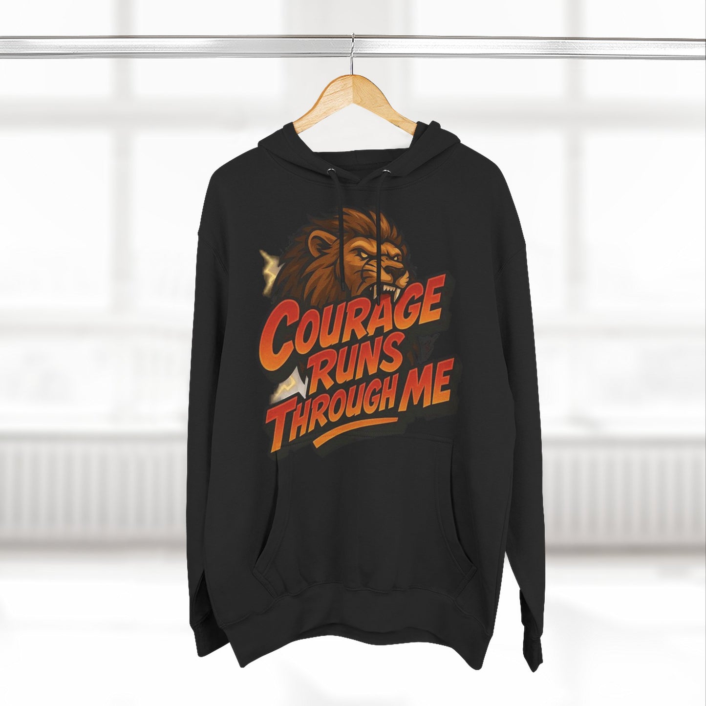 Courageous Lion Fleece Hoodie - Motivational Gift for Animal Lovers, Cozy Apparel for Fall, Bold Statement Wear, Unisex Sweatshirt, [...]