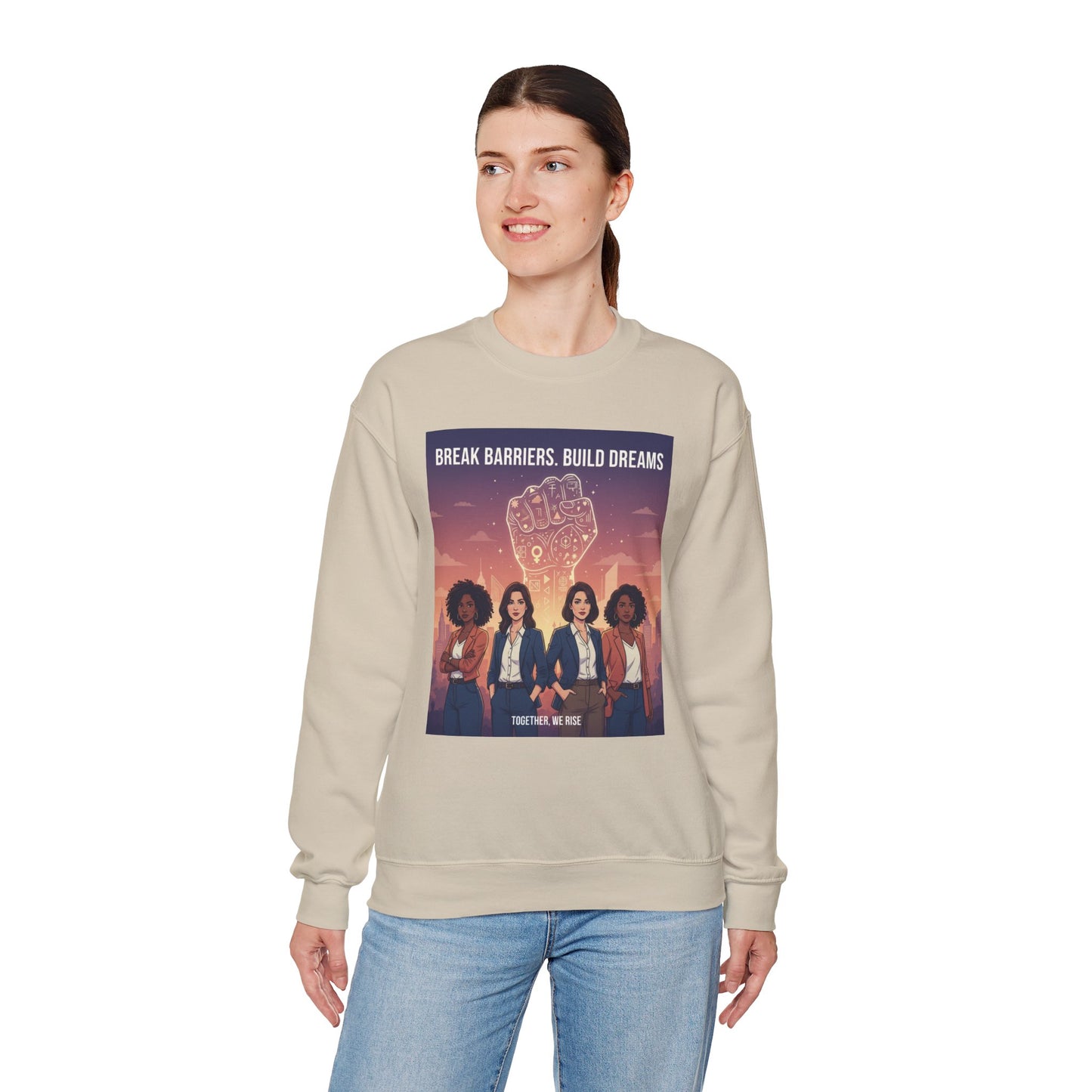 Empowerment Crewneck Sweatshirt – Unisex Design for Dreamers, Perfect for Gifting, Motivational Message,.