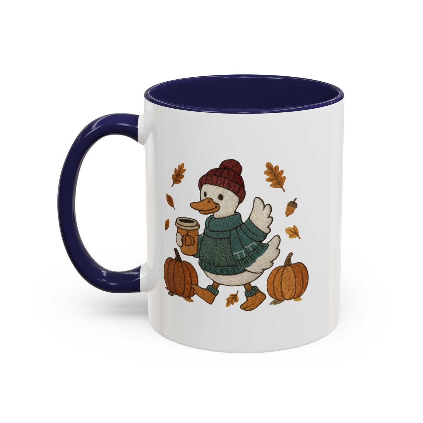 Cozy Autumn Coffee Mug, Pumpkin Spice Mug, Fall Vibes Drinkware, Goose with Pumpkins, Perfect Gift for Fall Lovers