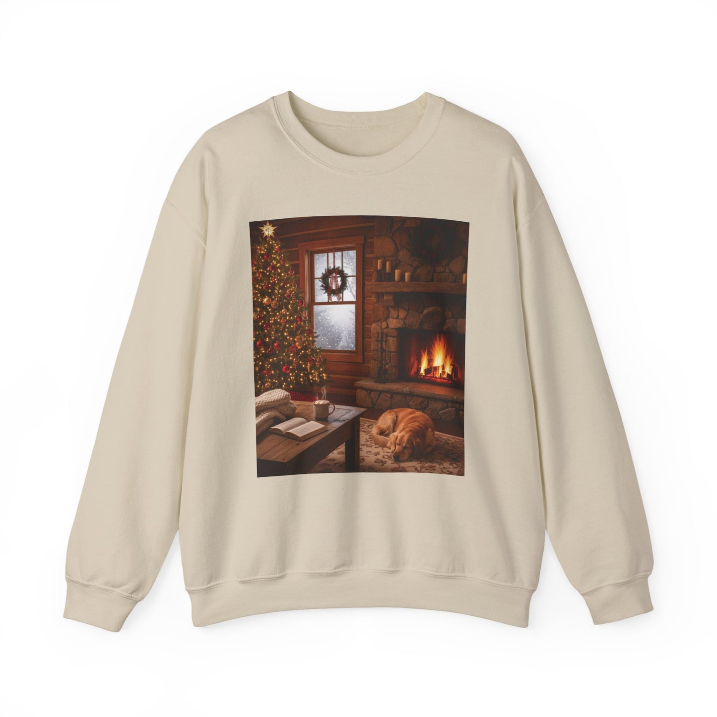 Cozy Winter Sweatshirt - Christmas Decor, Holiday Style, Gift for Dog Lovers, Seasonal Comfort, Festive Apparel