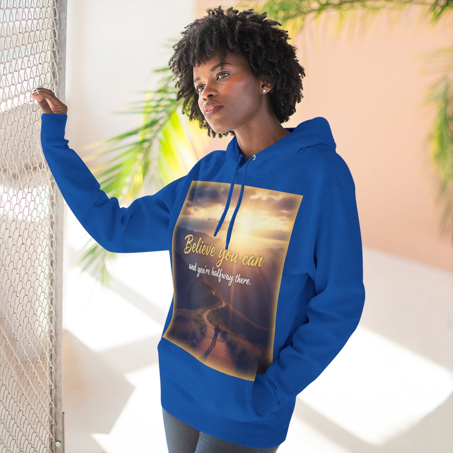 Inspirational Fleece Hoodie with Motivational Quote, Cozy Sweatshirt for All Seasons, Perfect Gift for Friends and Family