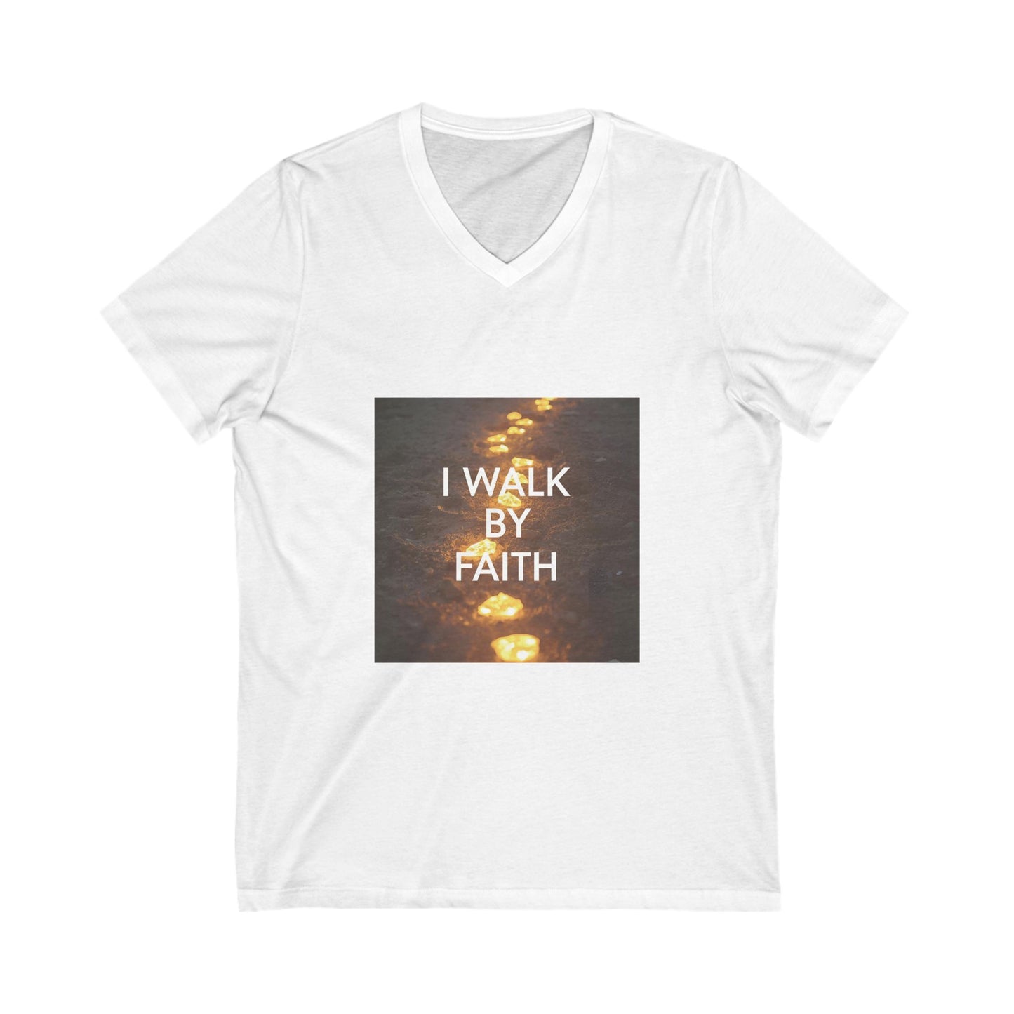 Inspirational Faith V-Neck Tee, Motivational T-Shirt, Casual Wear, Gift for Believers, Everyday Inspiration, Christian Apparel