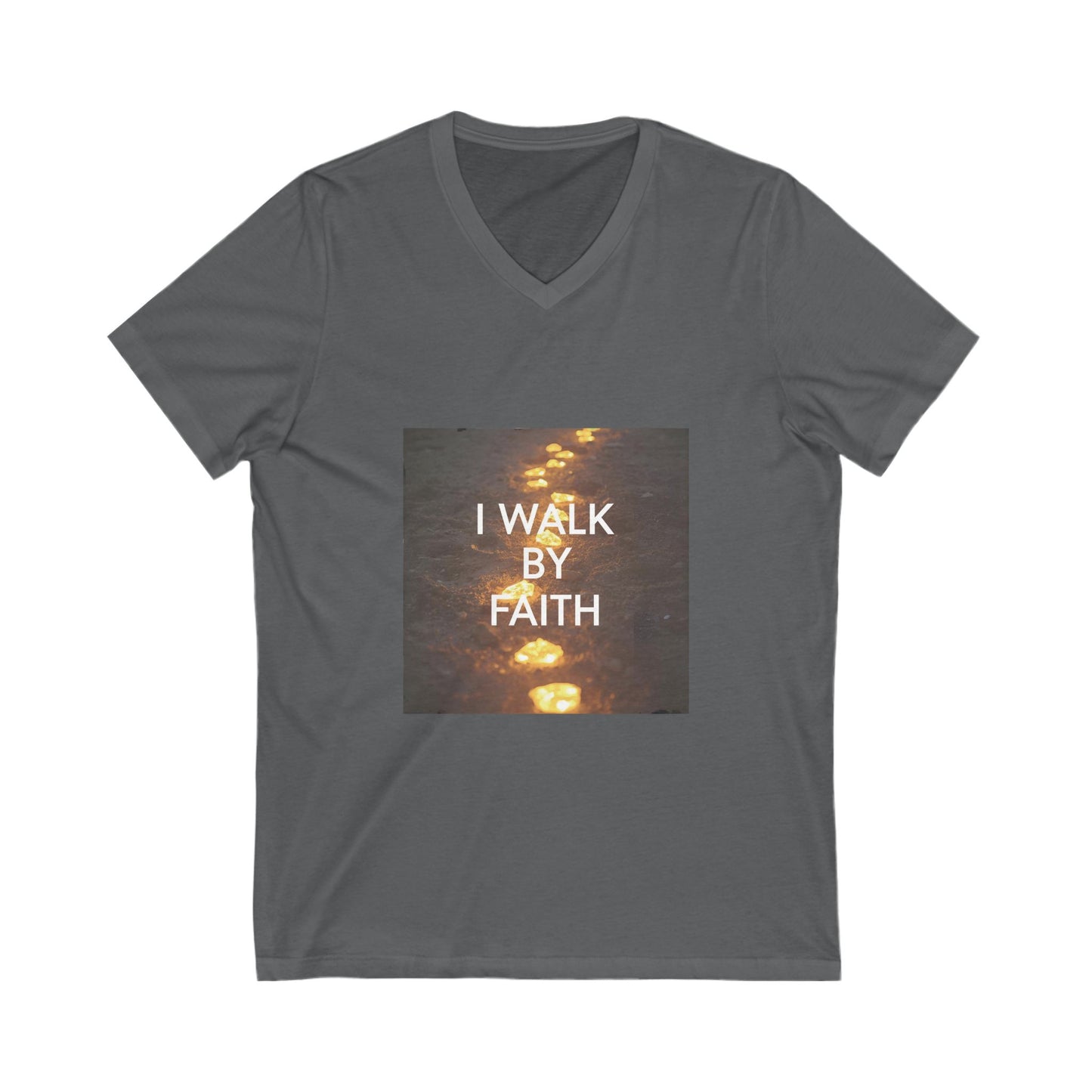 Inspirational Faith V-Neck Tee, Motivational T-Shirt, Casual Wear, Gift for Believers, Everyday Inspiration, Christian Apparel