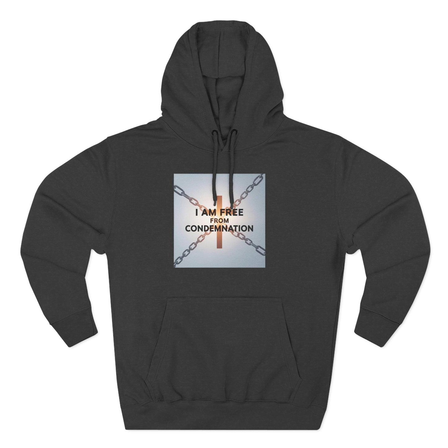 Inspirational Fleece Hoodie, 'I Am Free From Condemnation' Sweatshirt, Cozy Christian Apparel, Gift for Faith & Freedom
