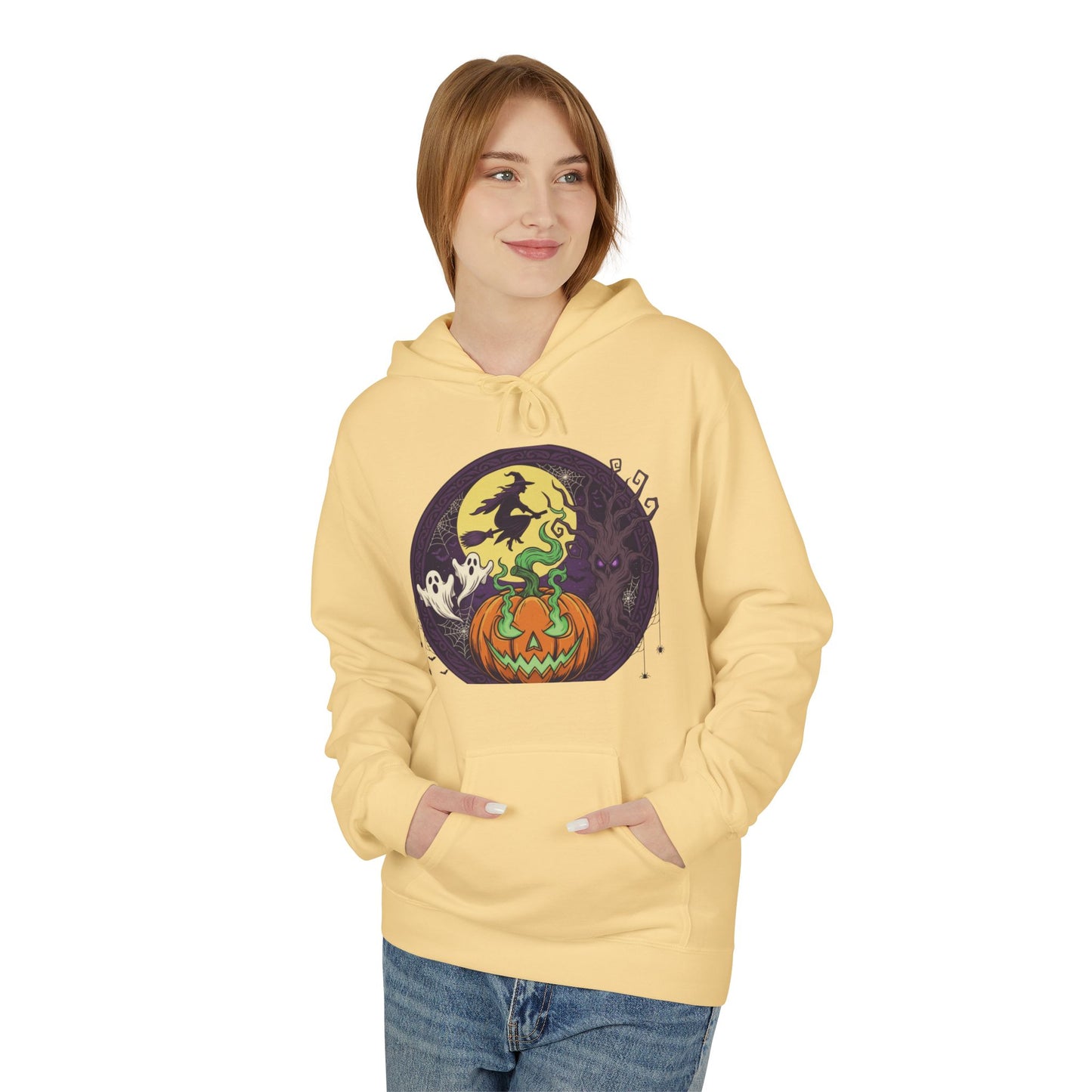 Halloween Pumpkin Hoodie, Cozy Sweatshirt for Fall Celebrations, Perfect for Halloween and Autumn Gatherings, Unisex Design.