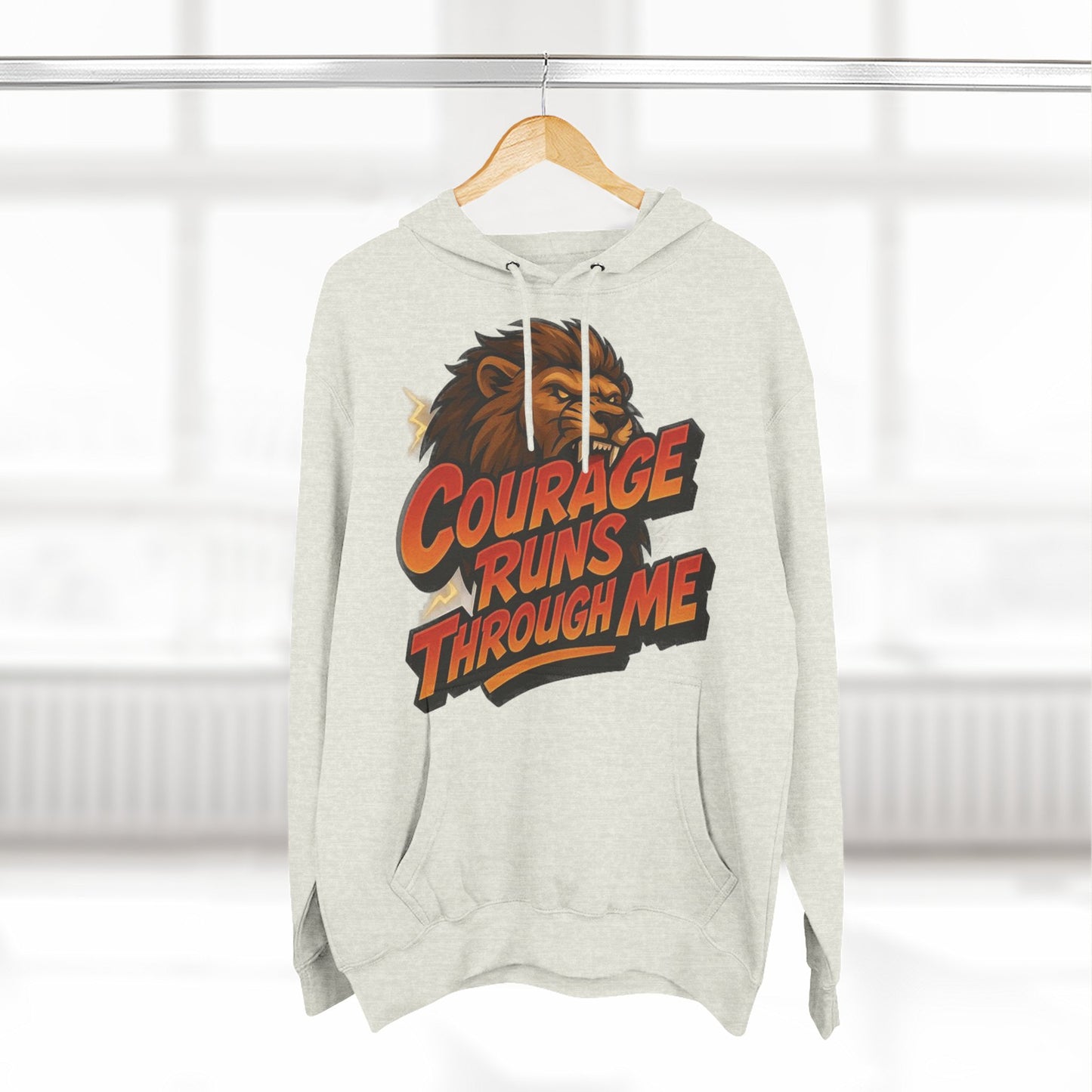 Courageous Lion Fleece Hoodie - Motivational Gift for Animal Lovers, Cozy Apparel for Fall, Bold Statement Wear, Unisex Sweatshirt, [...]