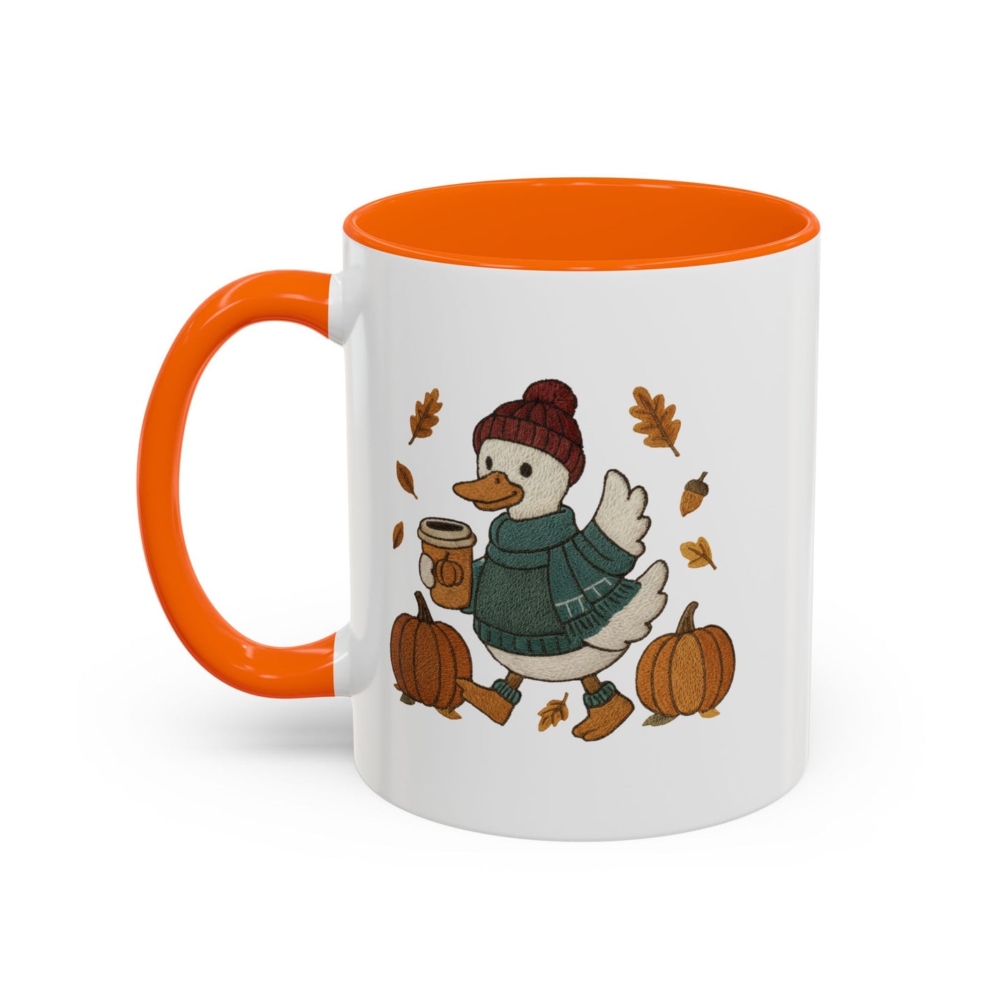 Cozy Autumn Coffee Mug, Pumpkin Spice Mug, Fall Vibes Drinkware, Goose with Pumpkins, Perfect Gift for Fall Lovers