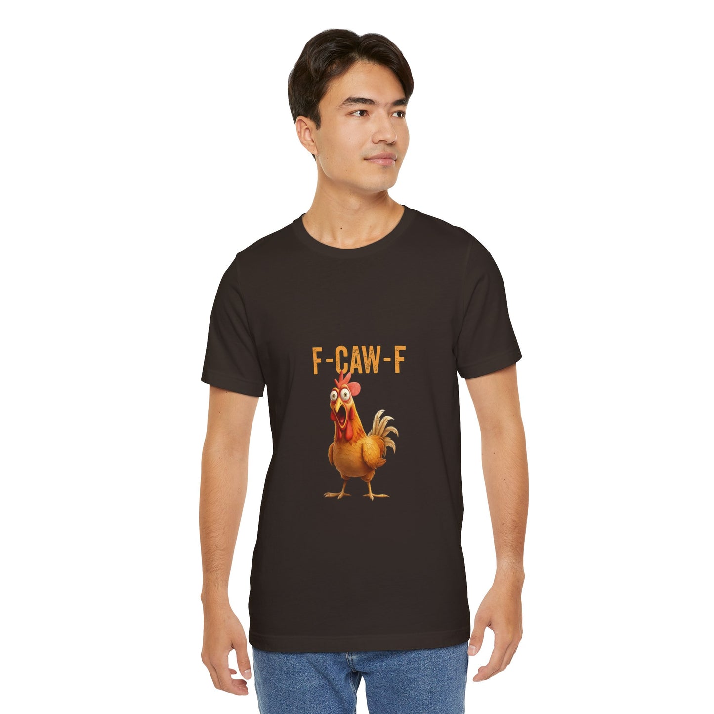 Funny Chicken Graphic Tee, Unisex Jersey Short Sleeve Shirt, Gift for Animal Lovers, Casual Wear, Humorous T-Shirt, F-CAW-F Tee