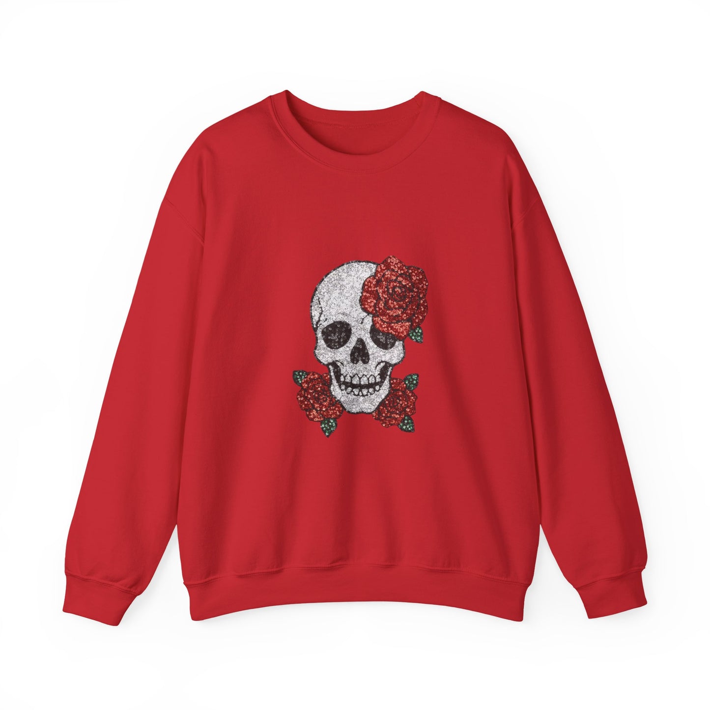 Skull & Roses Sweatshirt - Unisex Heavy Blend Crewneck, Perfect for Halloween, Casual Wear, and Unique Gifts