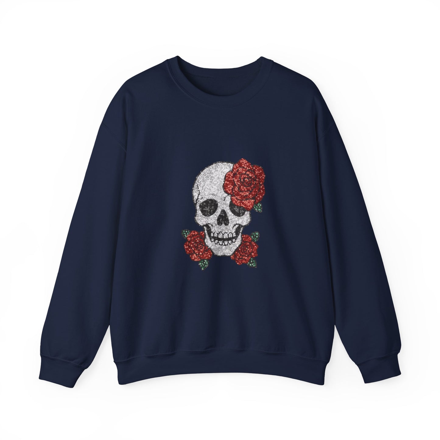 Skull & Roses Sweatshirt - Unisex Heavy Blend Crewneck, Perfect for Halloween, Casual Wear, and Unique Gifts