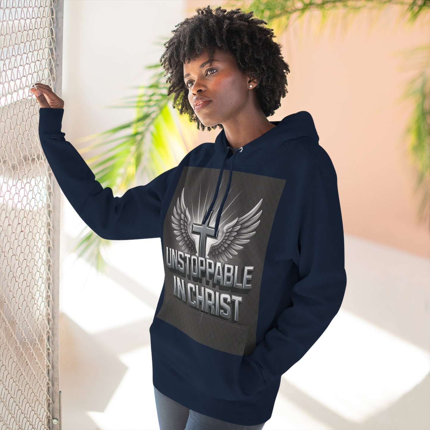 Unstoppable in Christ Hoodie - Inspirational Fleece Sweatshirt for Faith, Christian Gift, Cozy Wear, Faith-Based Apparel